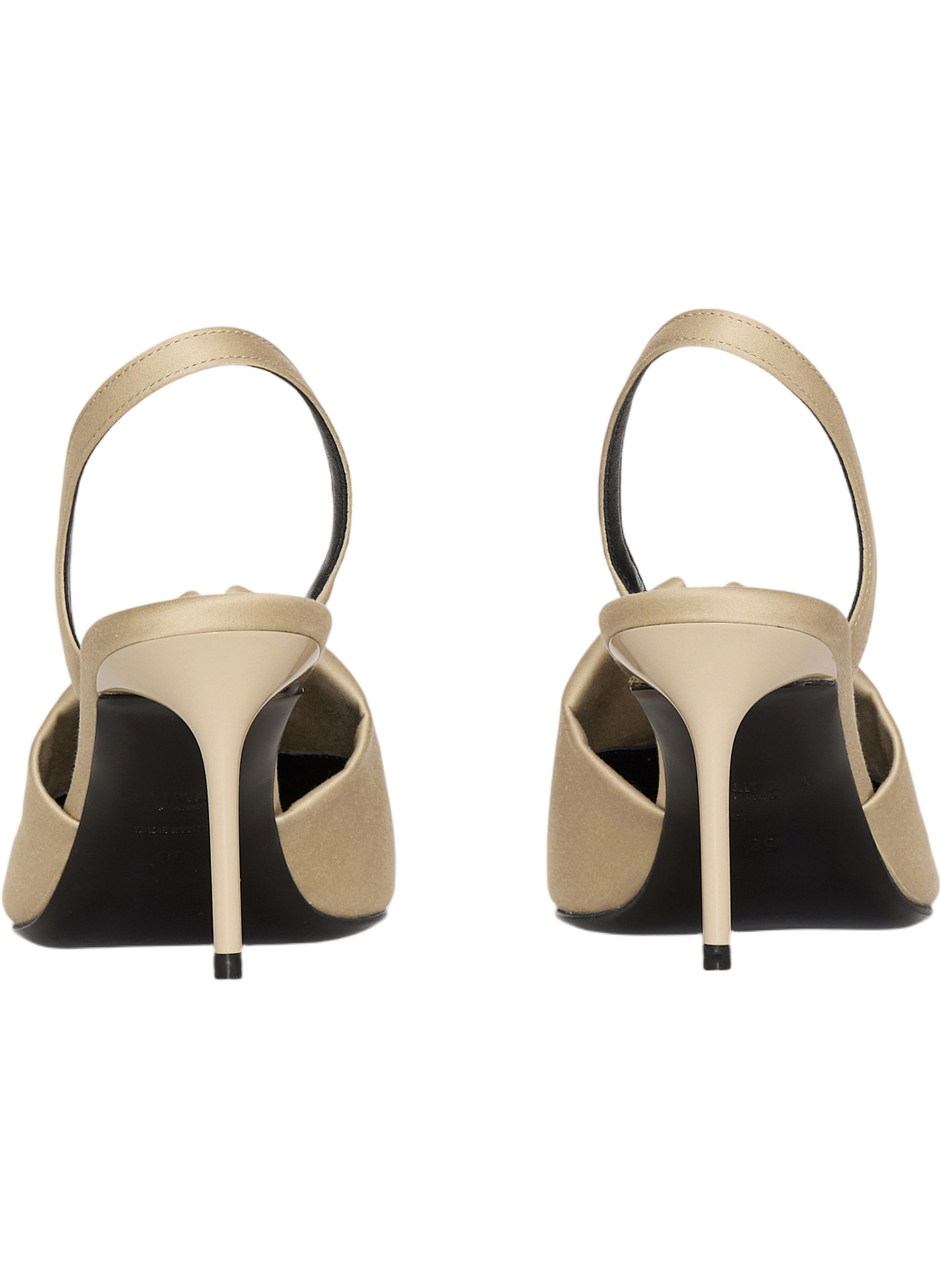 Escarpins en gabardine de coton avec piercing BALMAIN Beige