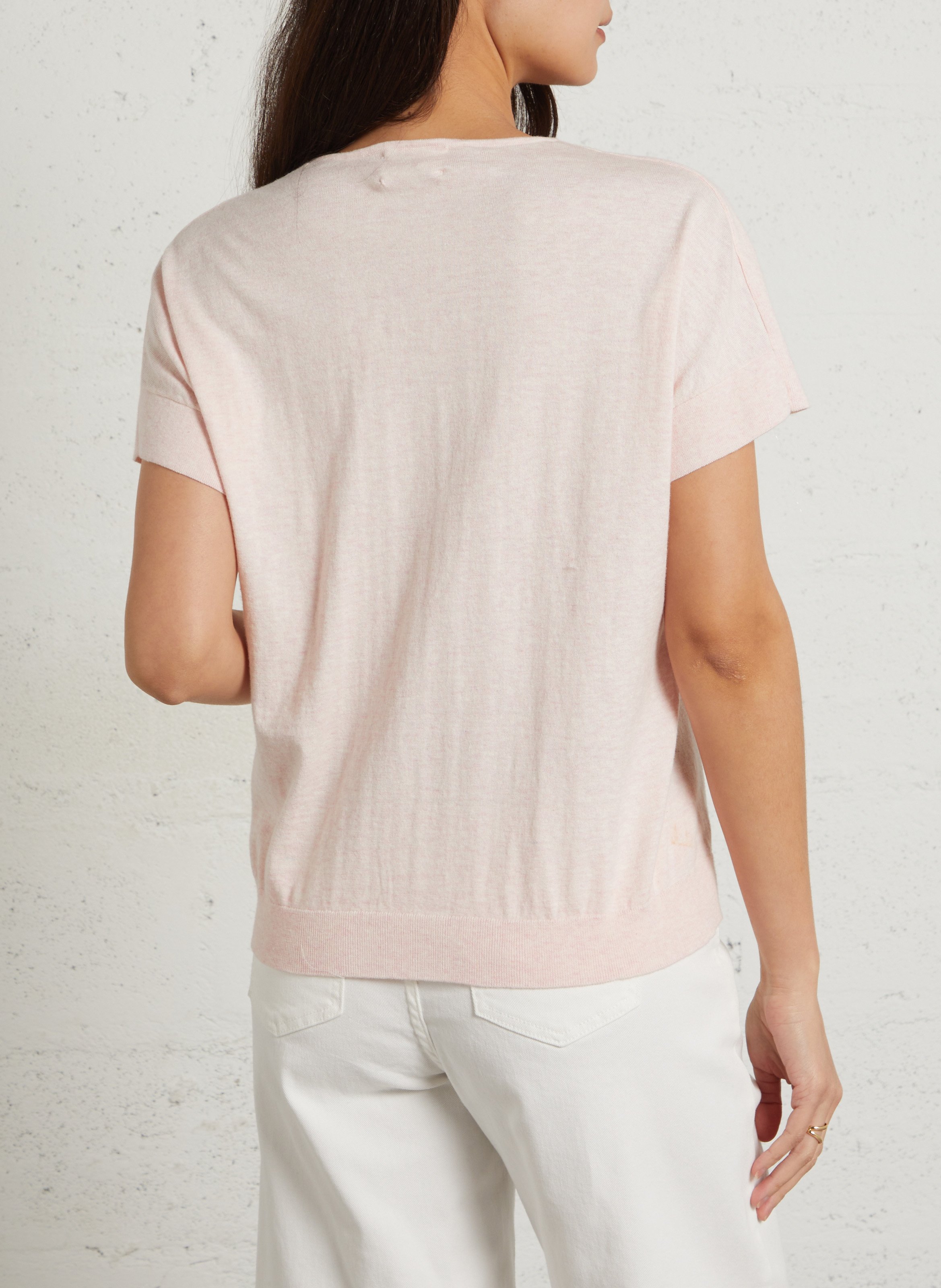 Top oversize col v en coton pretty Rose