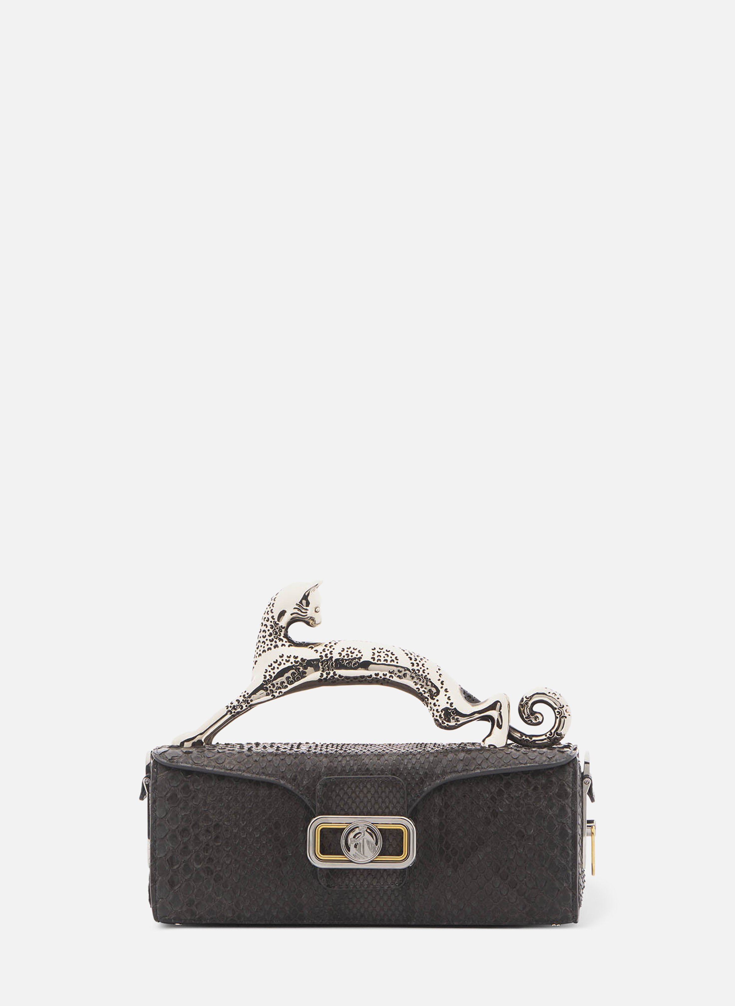 Sac pencil cat en python LANVIN Noir