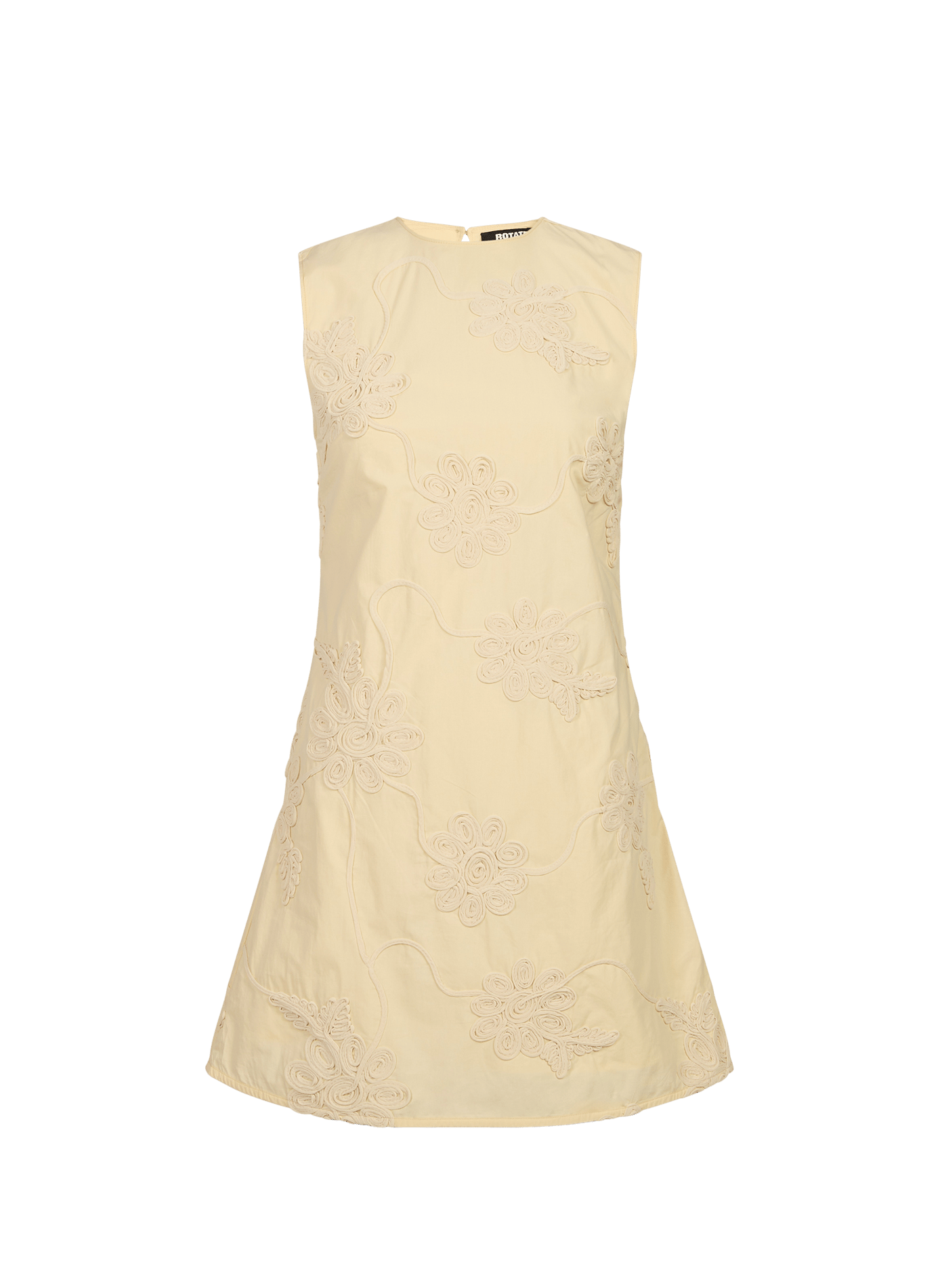 Vestito corto a fiori in cotone ROTATE Giallo