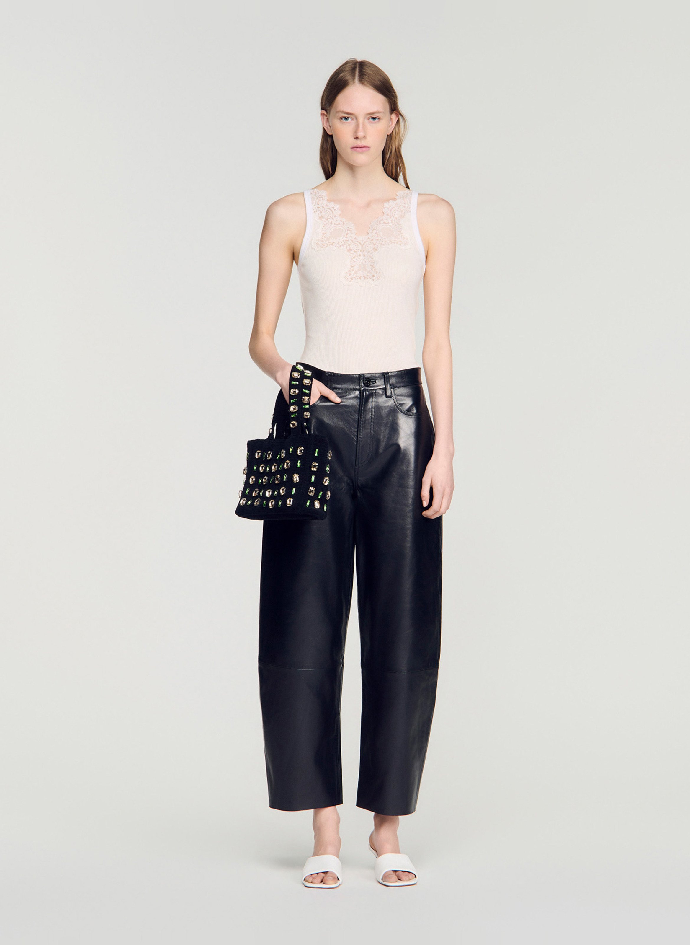 Top sans manches SANDRO Beige