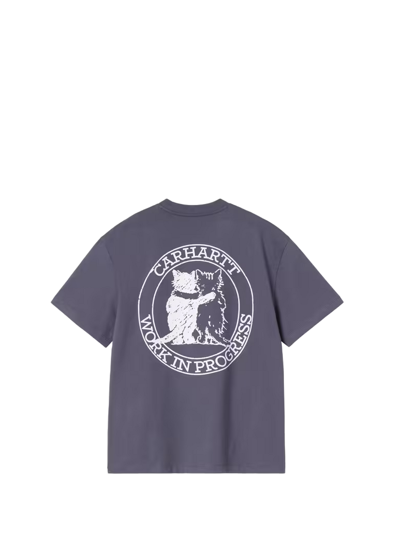 T-shirt Knuffelende Katten met print op de achterkant van katoen CARHARTT WIP Paars