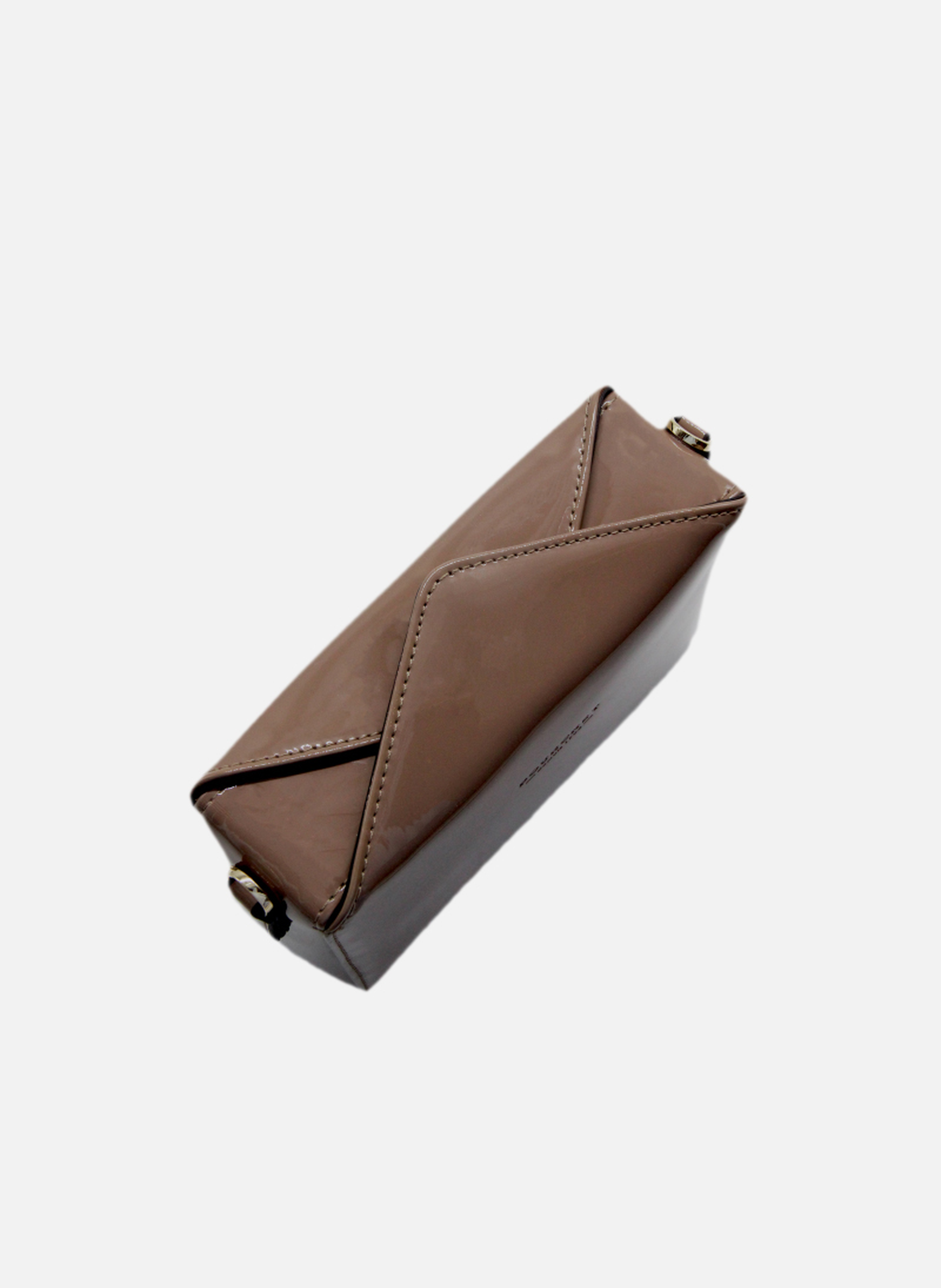Cassetta vernis | sac porté épaule en cuir de vachette | Marron POURCHET Femme