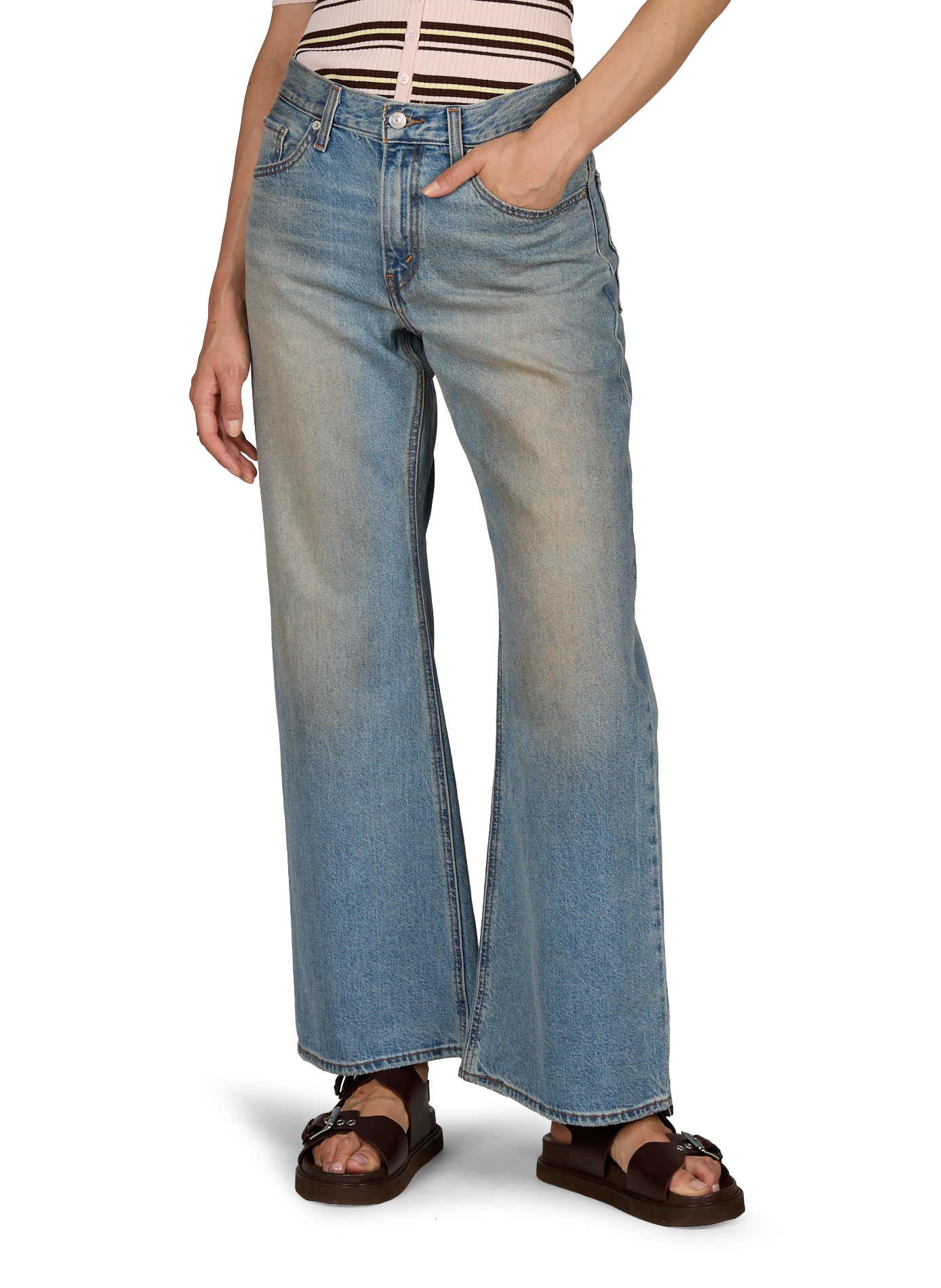 Loose Boot cotton jeans LEVI'S Brown