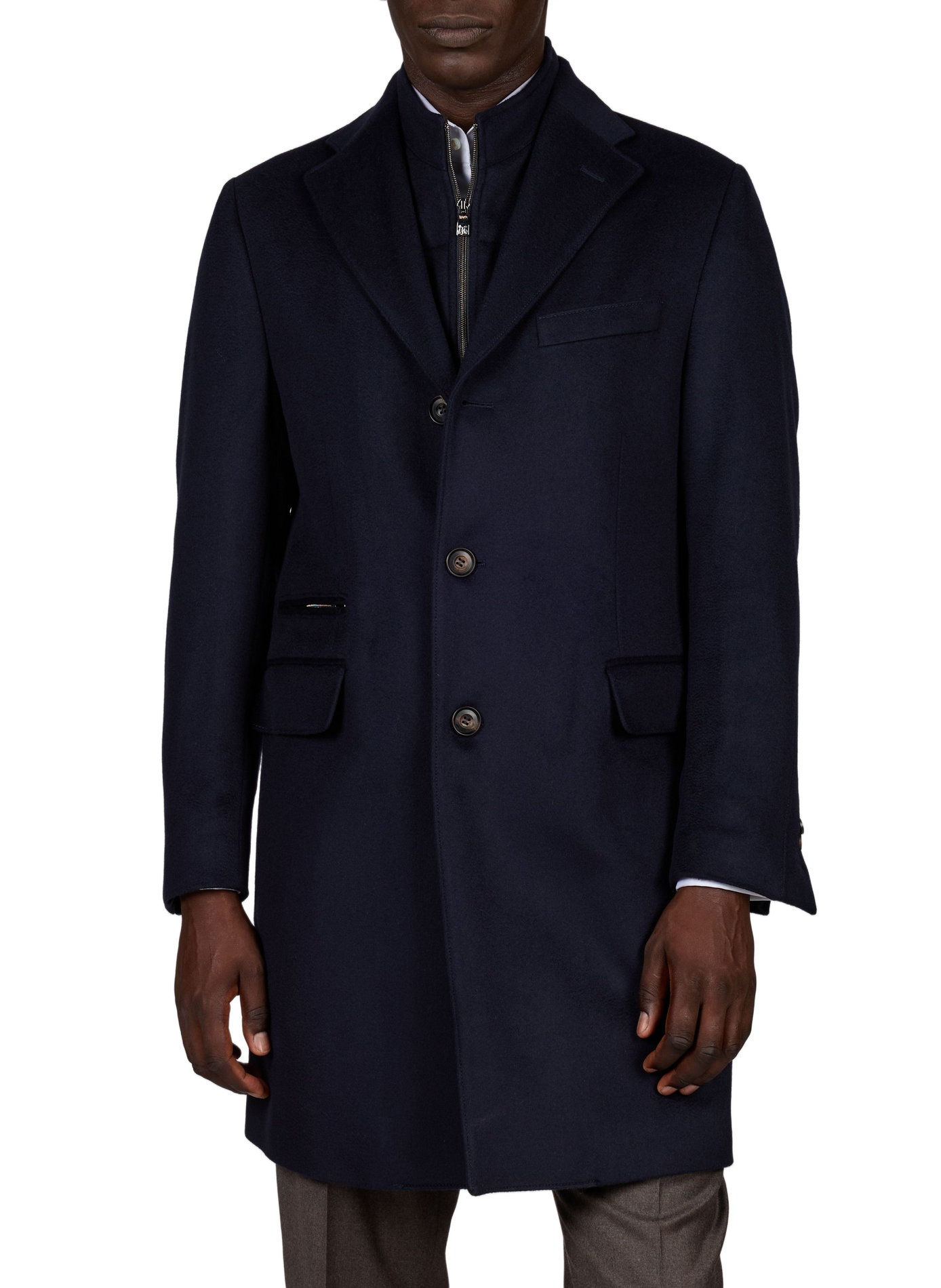 Manteau avec doublure amovible en laine vierge CORNELIANI Bleu
