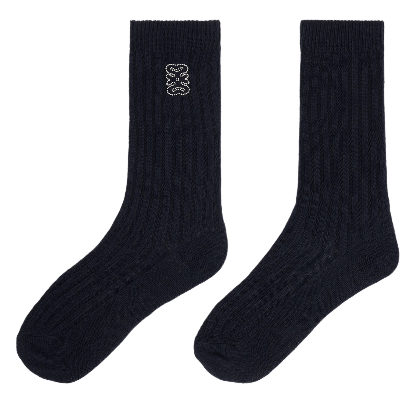 Chaussettes hautes côtelées à logo SANDRO Bleu
