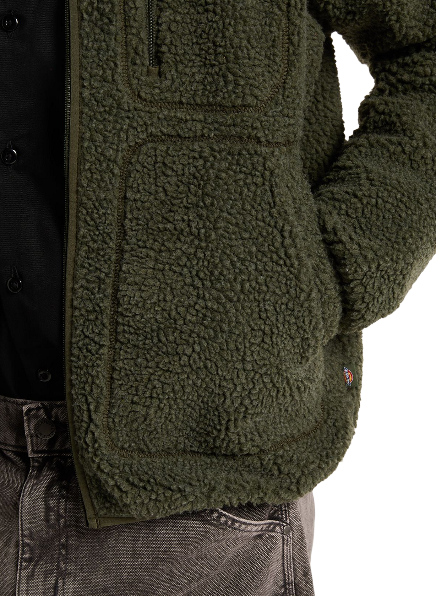 Straight fleece jacket with high collar DICKIES Green