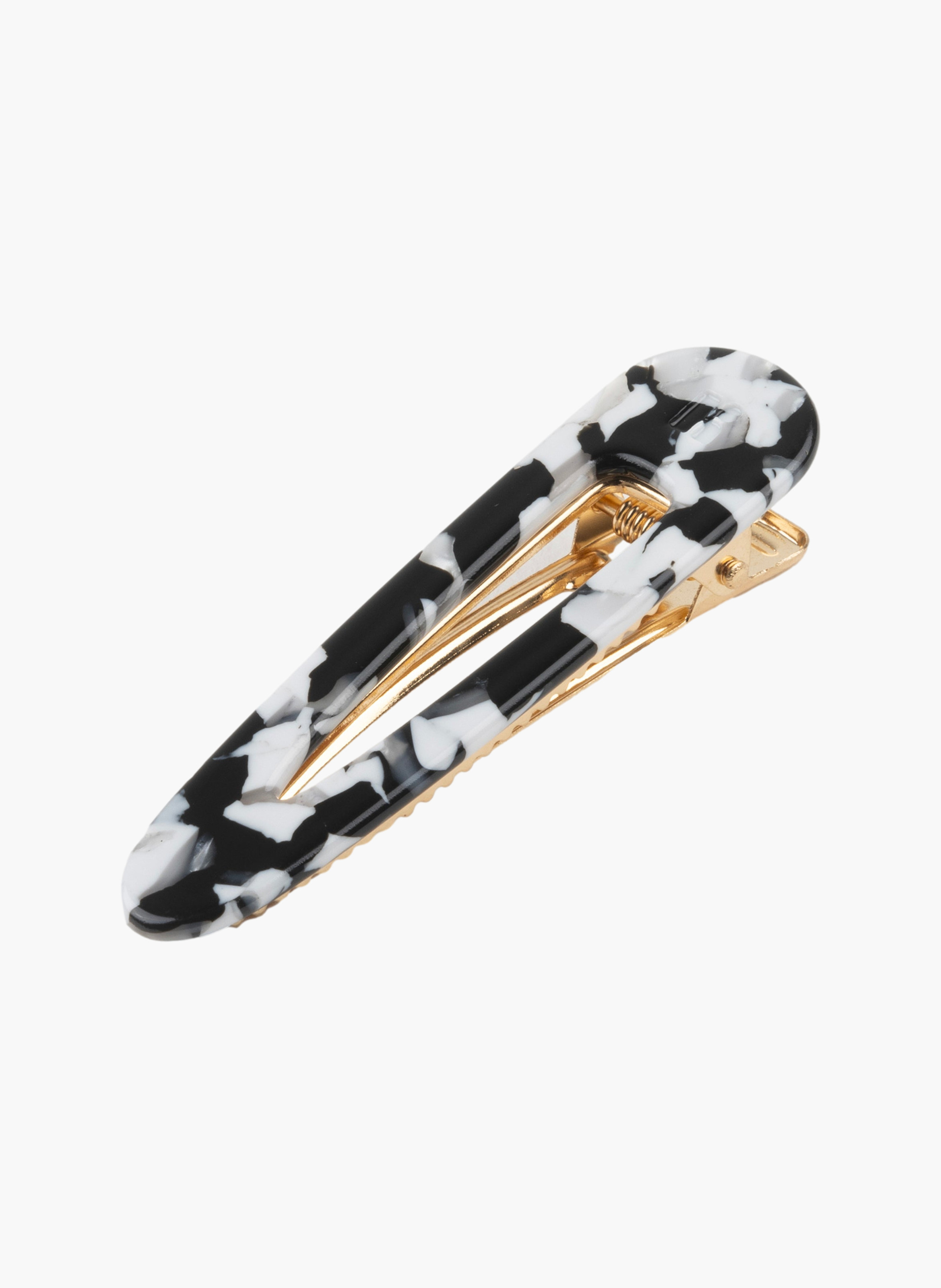 Barrette à cheveux triangle en acétate de cellulose et acier inoxydable NoirKURAGE GINZA