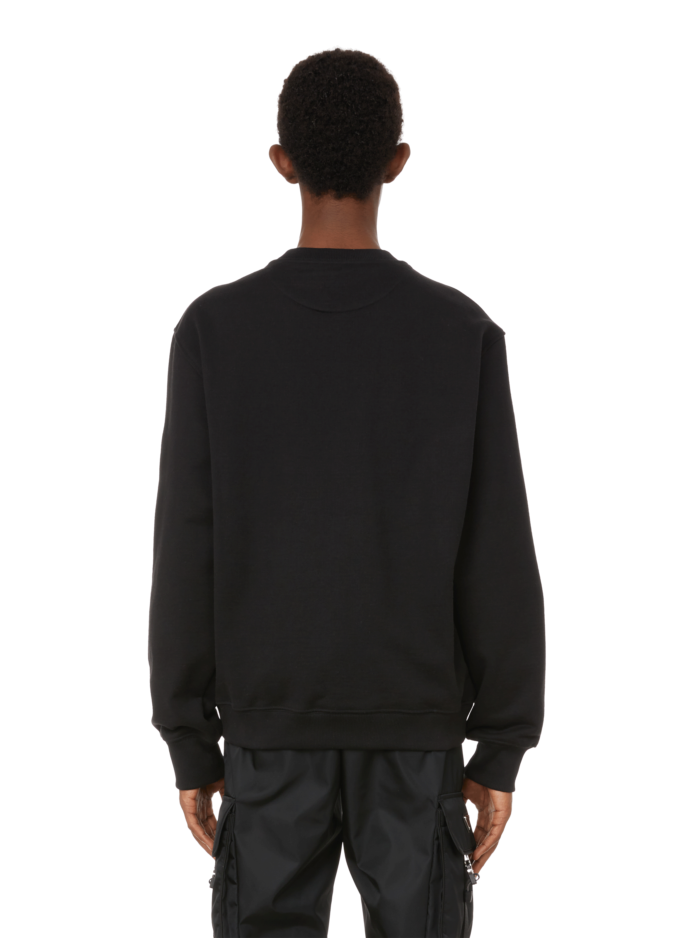 Cotton logo sweatshirt PRADA Black