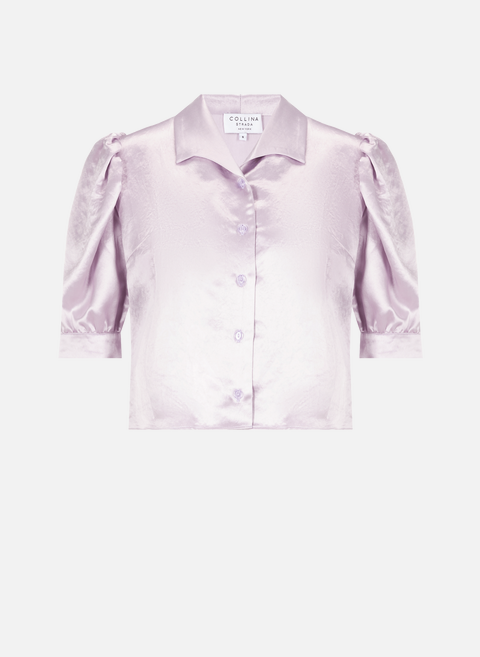 Short-sleeved silk shirt VioletCOLLINA STRADA 