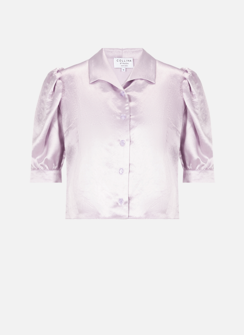 قميص حرير بأكمام قصيرة VioletCOLLINA STRADA 