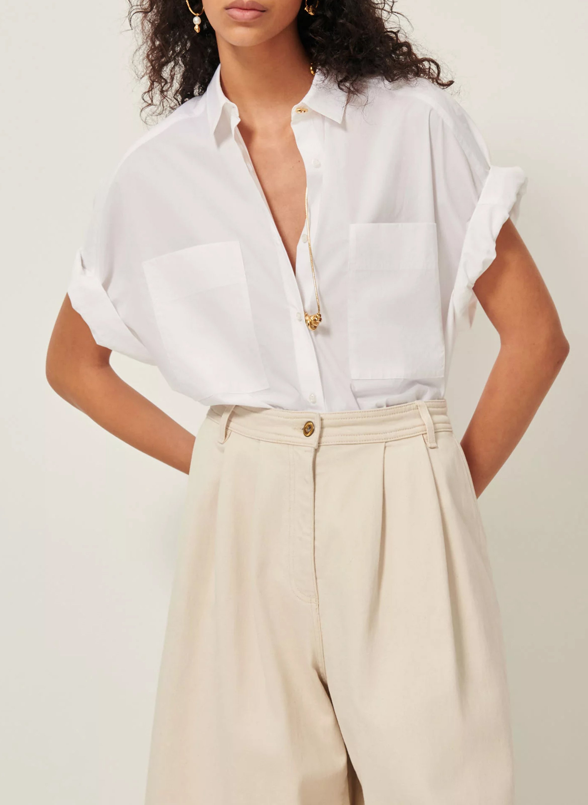Chemise droite en coton dellord SESSUN Blanc
