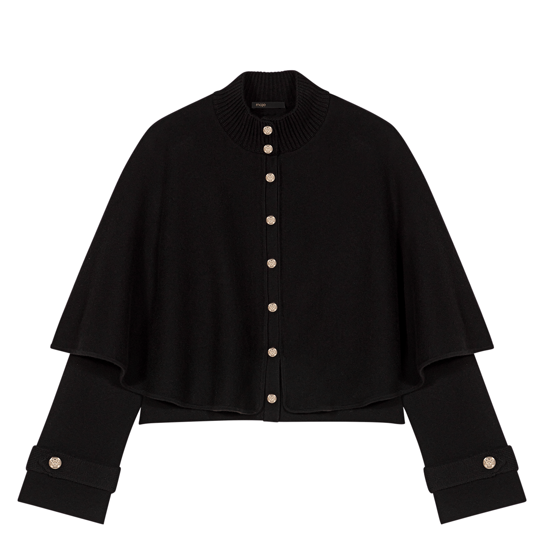 Cardigan ample col montant MAJE Noir