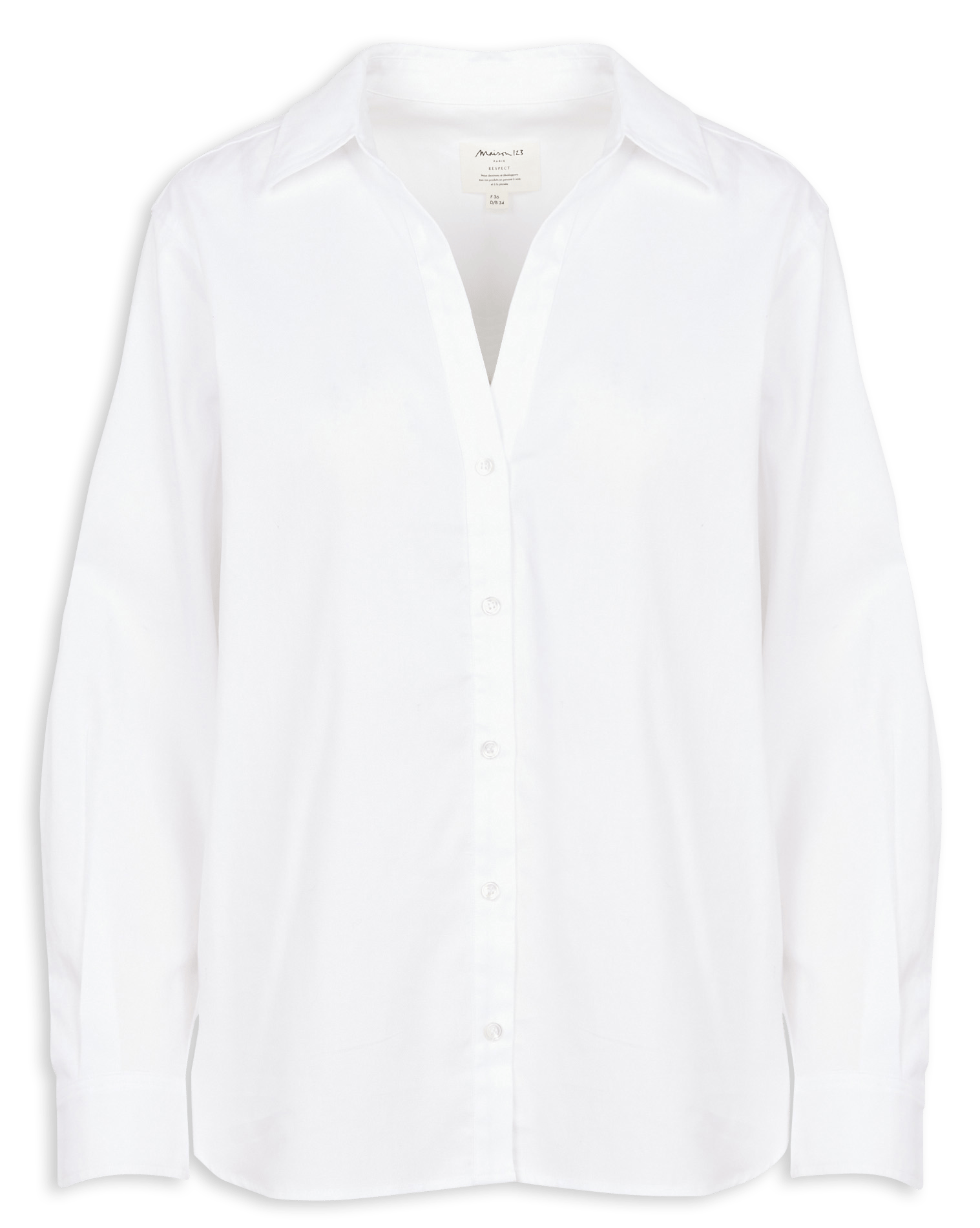 Chemise col classique ample en coton mandie MAISON 123 Blanc