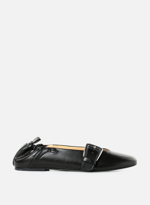 Butterfly Strap Ballerina Flats Black by GANNI GANNI Butterfly Strap Ballerina Flats Black