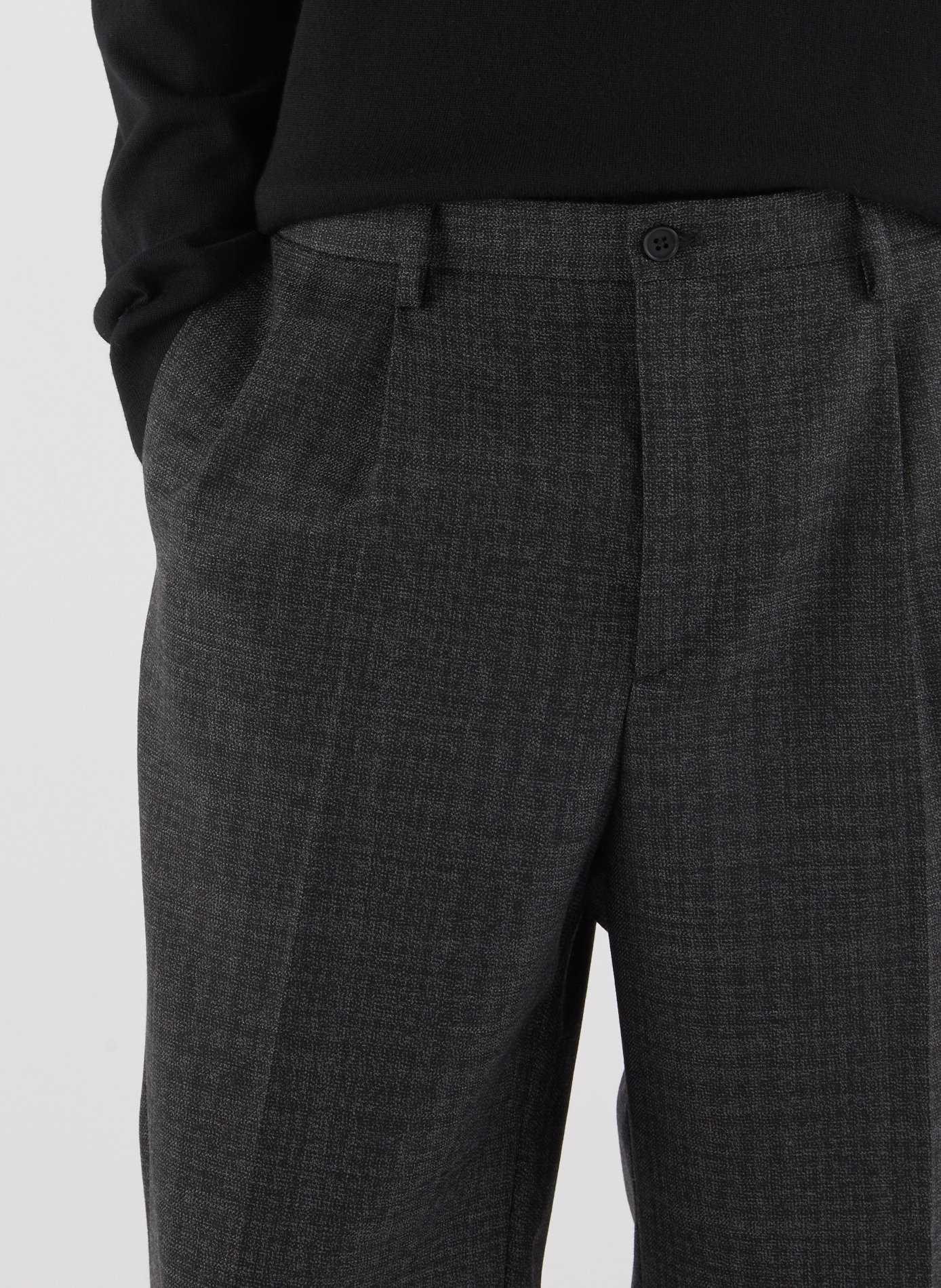 Houndstooth wool suit trousers SAISON 1865 Grey