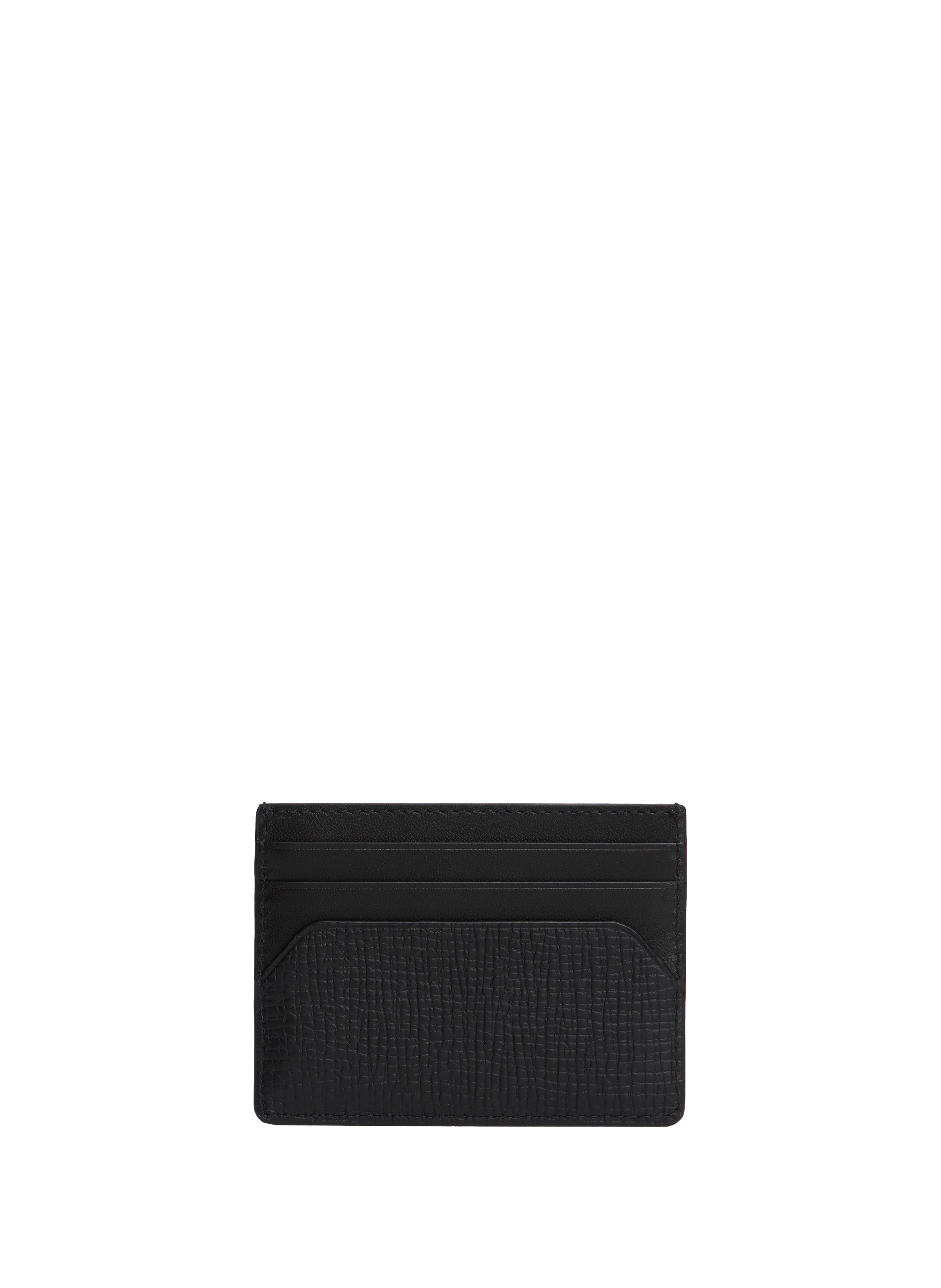 Grained cow leather card holder TOMMY HILFIGER Black