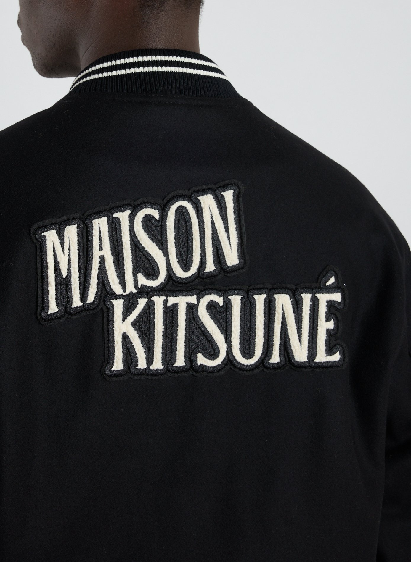 Wool-blend bomber jacket MAISON KITSUNÉ Black