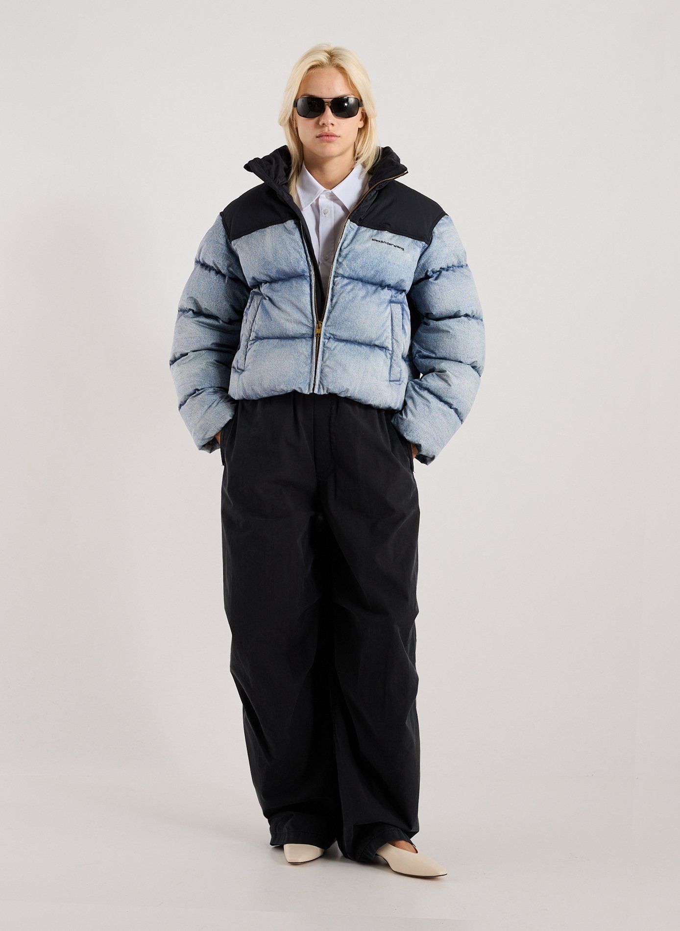 Doudoune droite matelassée à col montant ALEXANDER WANG Multicolore