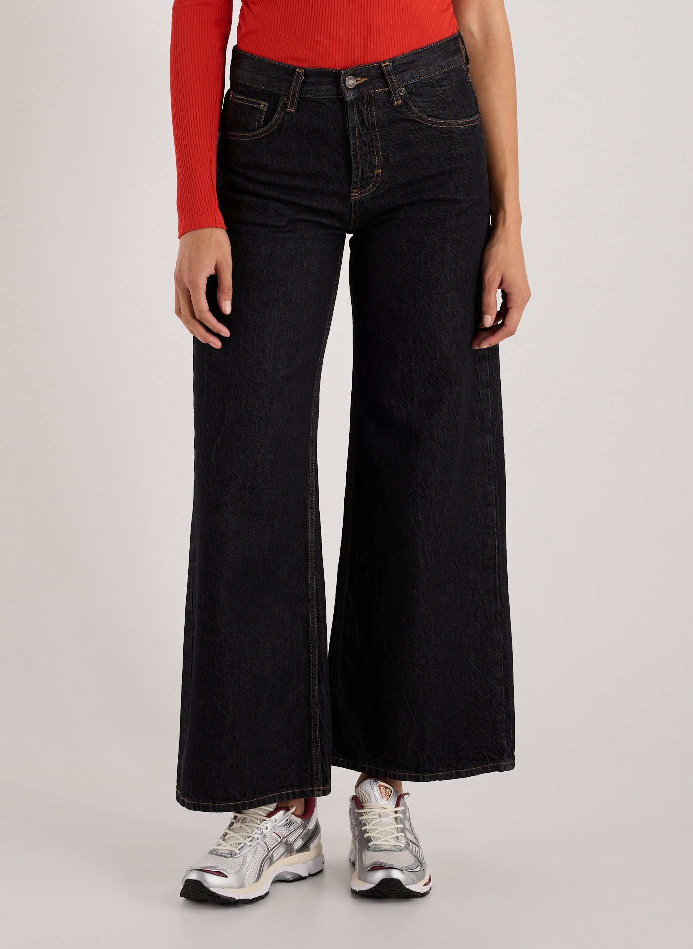 TOPSHOP Wide leg cotton jeans Black