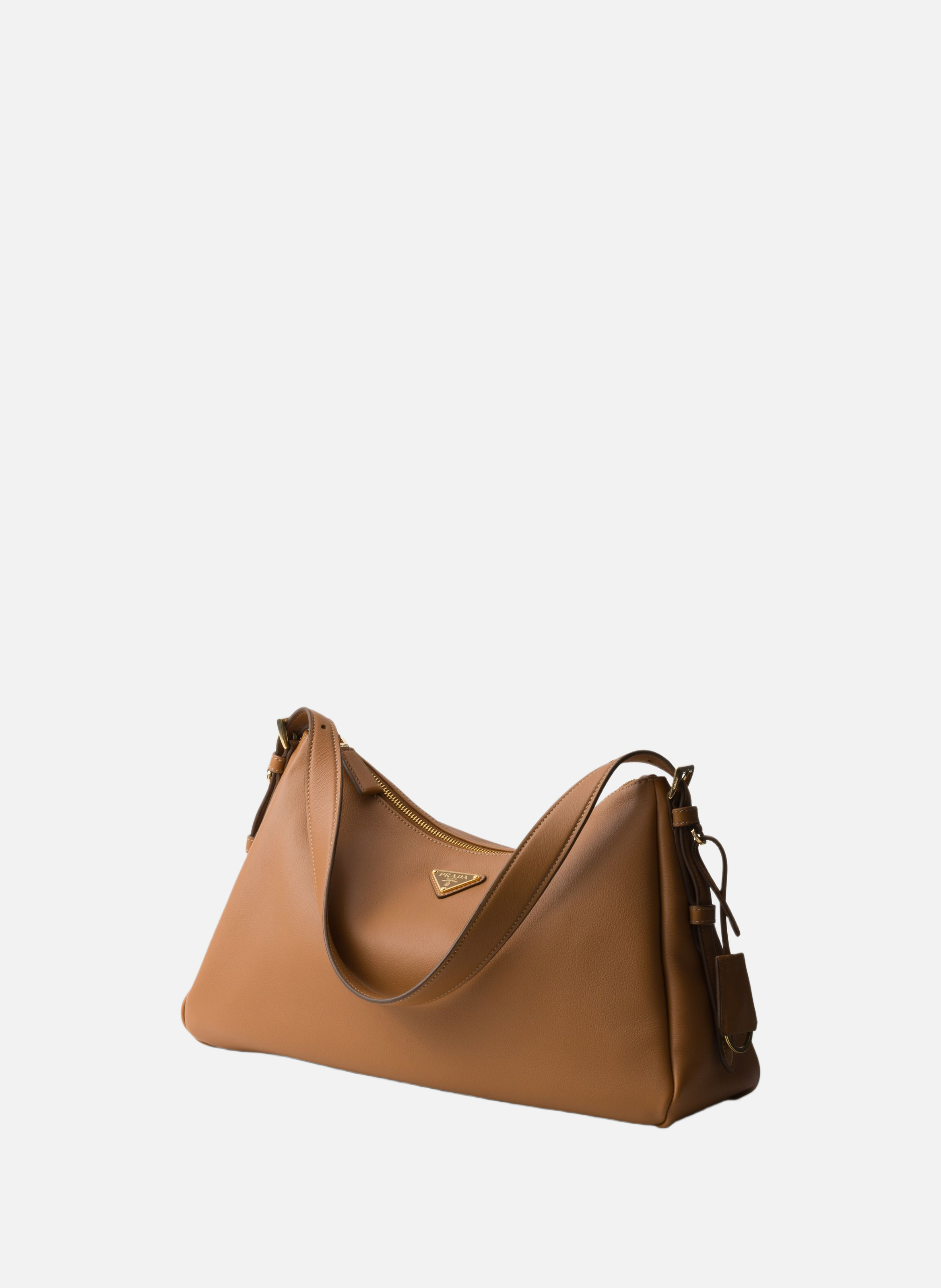 Grand sac porté épaule en cuir prada aimée PRADA Marron