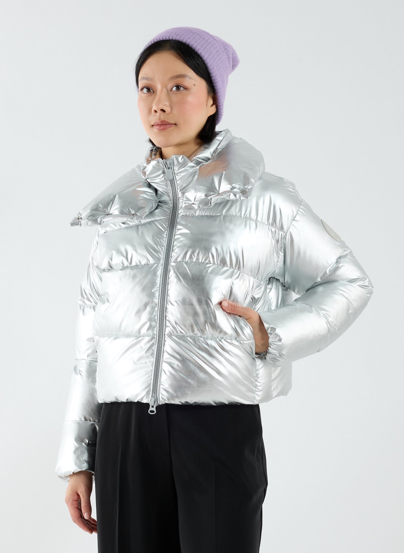 Short quilted down jacket SAVE THE DUCK Grey