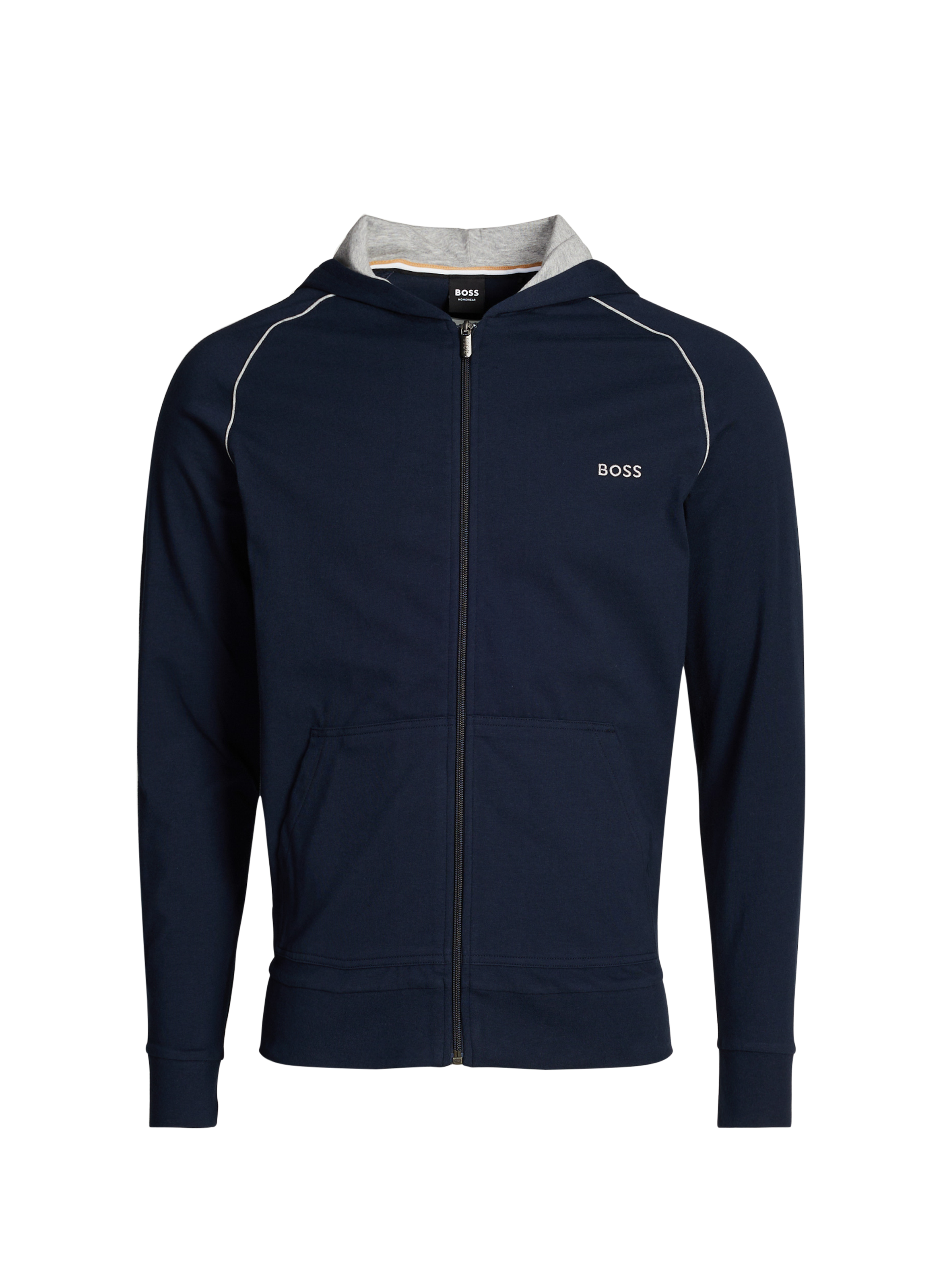 BOSS Sweat zippé à capuche en coton mélangé Bleu