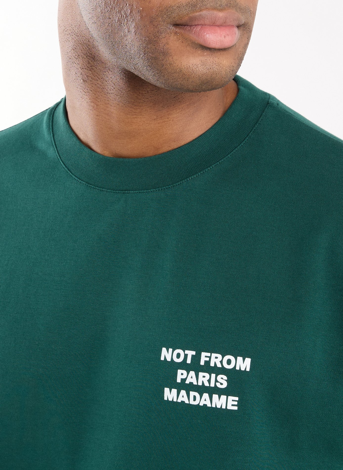Oversized cotton screen-printed T-shirt DROLE DE MONSIEUR Green