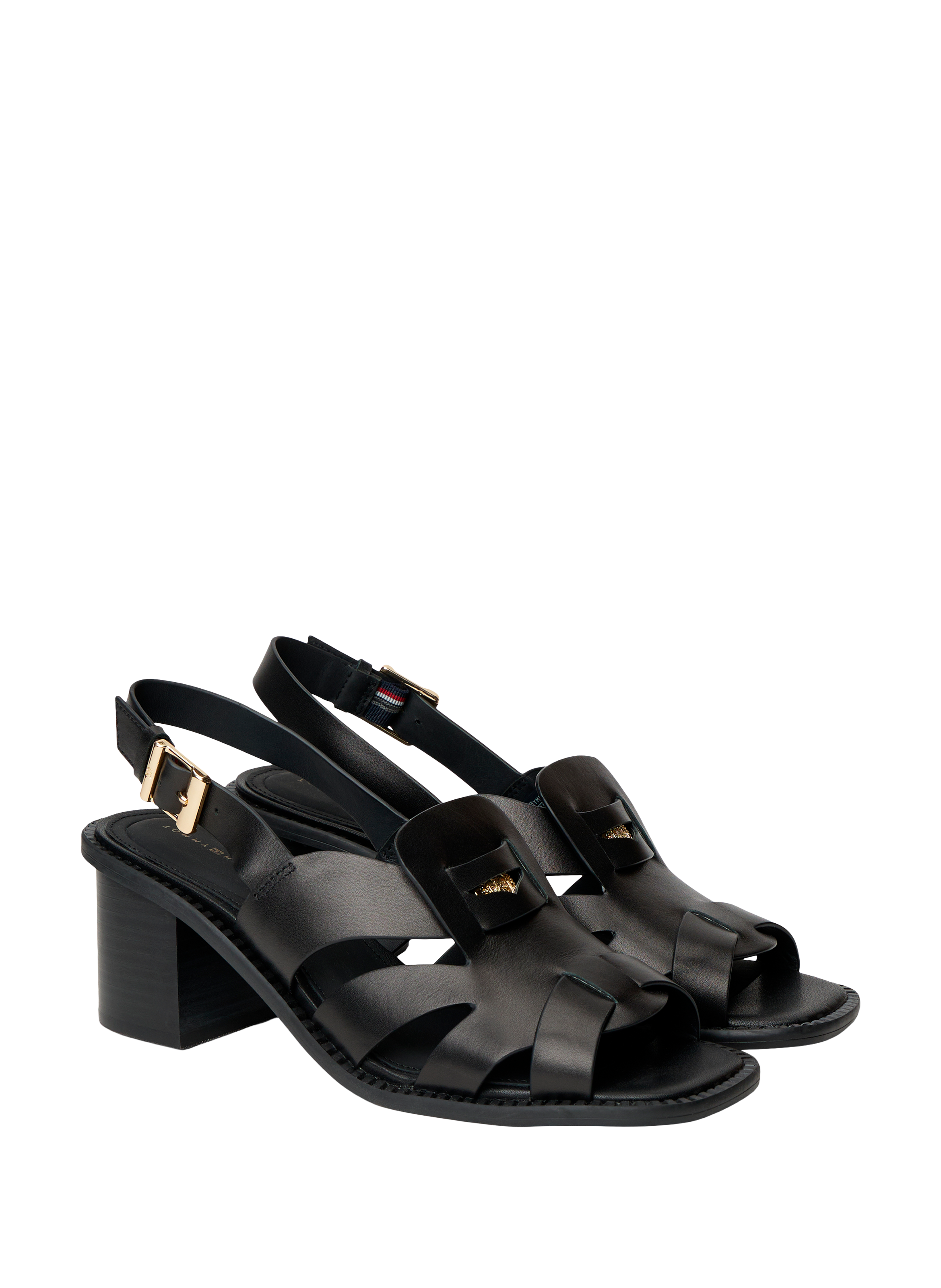 Sandales à talons en cuir TOMMY HILFIGER Noir