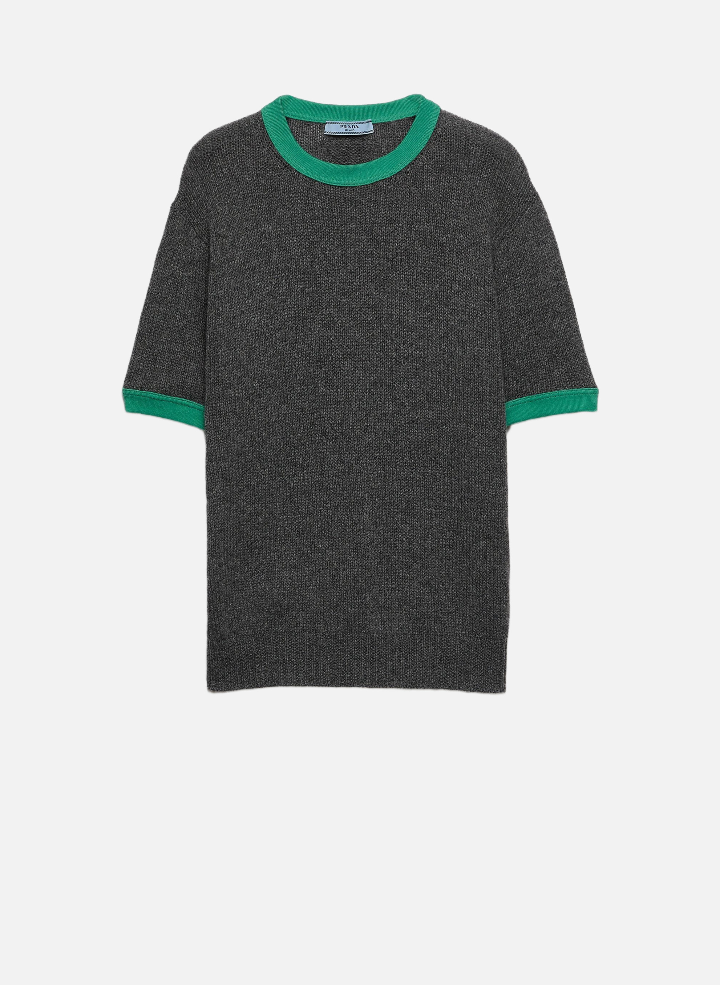 Pull à col rond en cachemire PRADA Gris