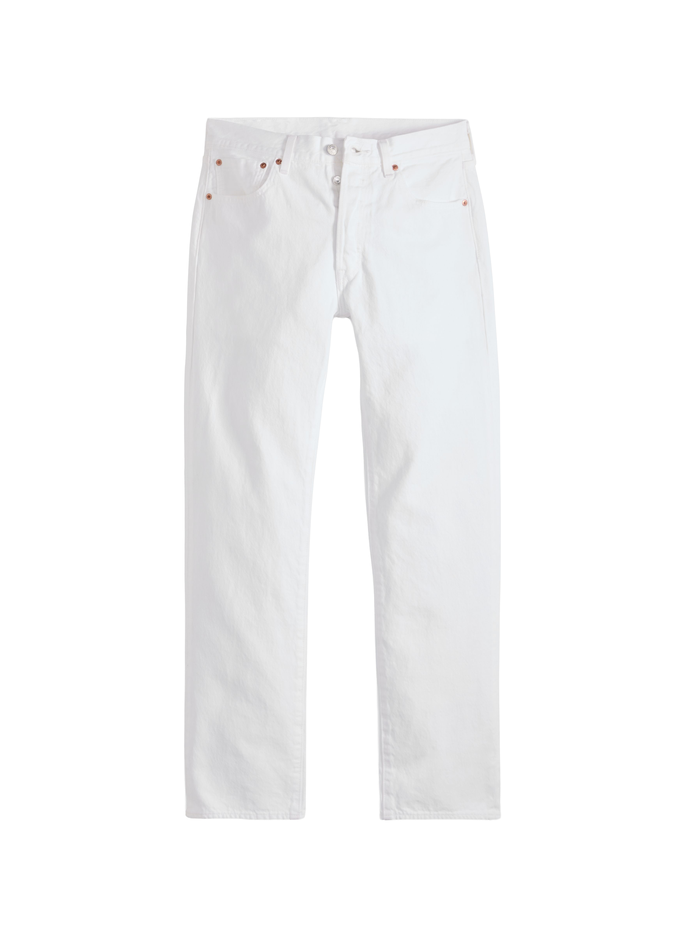 Jean droit en coton LEVI'S Blanc