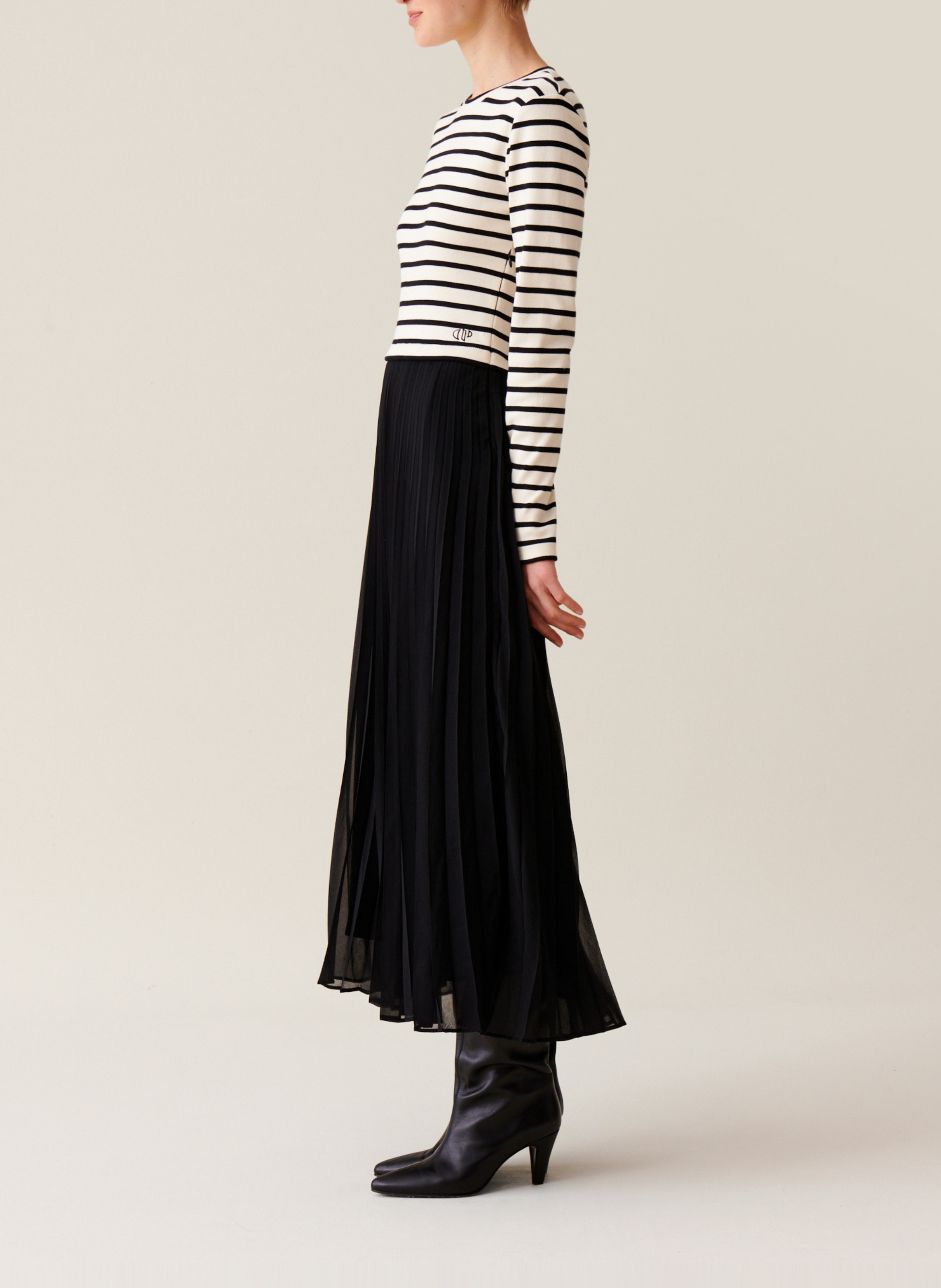 Robe trompe l'œil marinière en coton CLAUDIE PIERLOT Multicolore