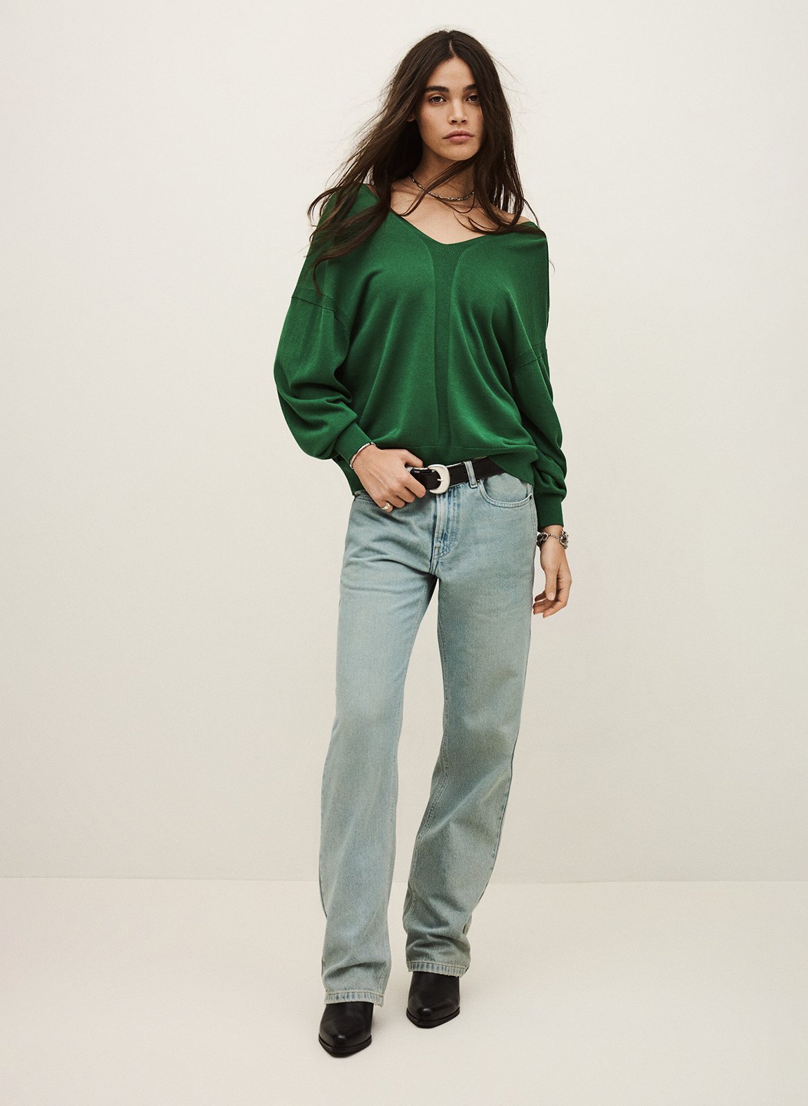 Pull col rond brenda BA&SH Vert