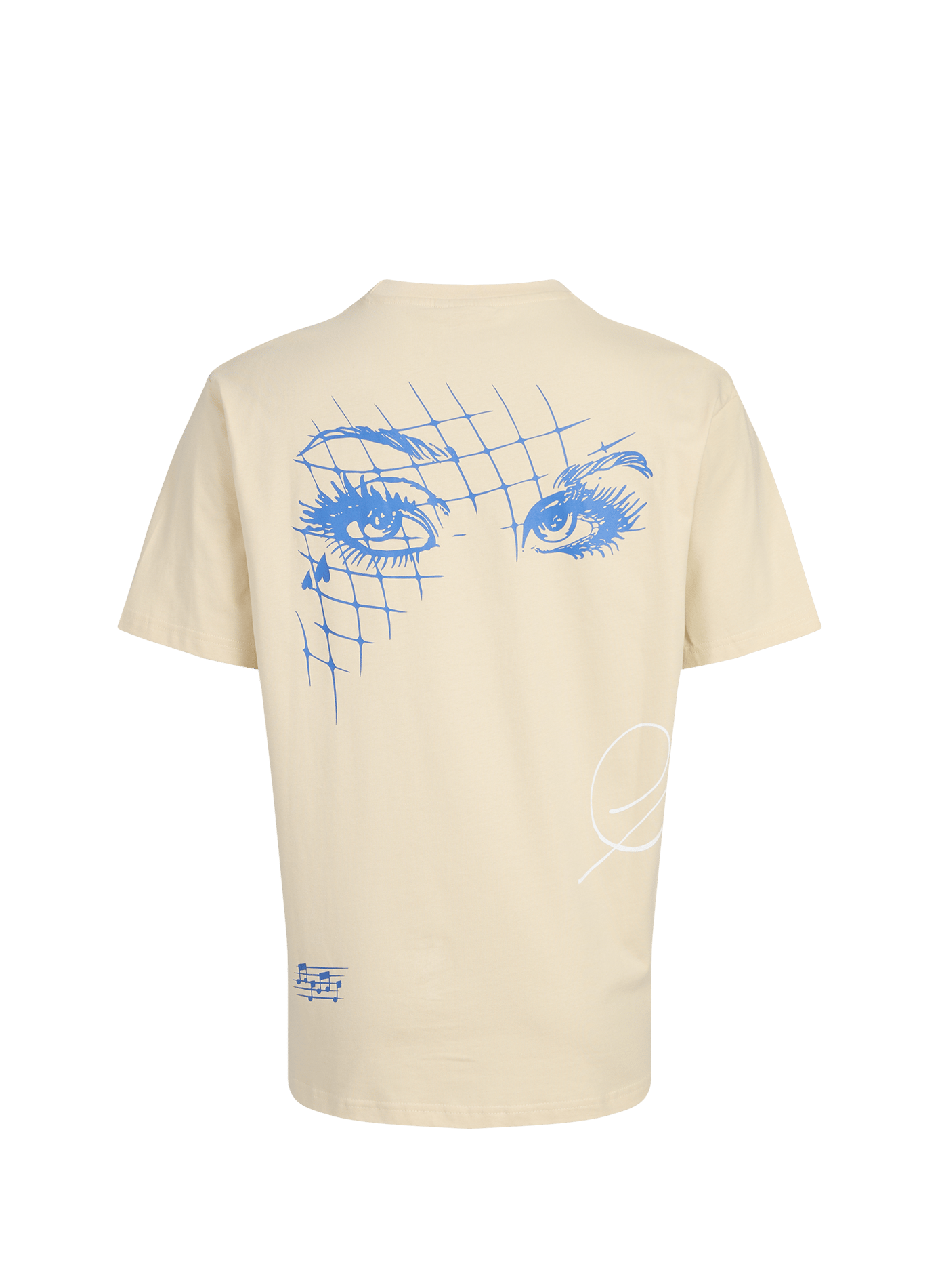 T-shirt droit imprimé en coton JACKER. Beige