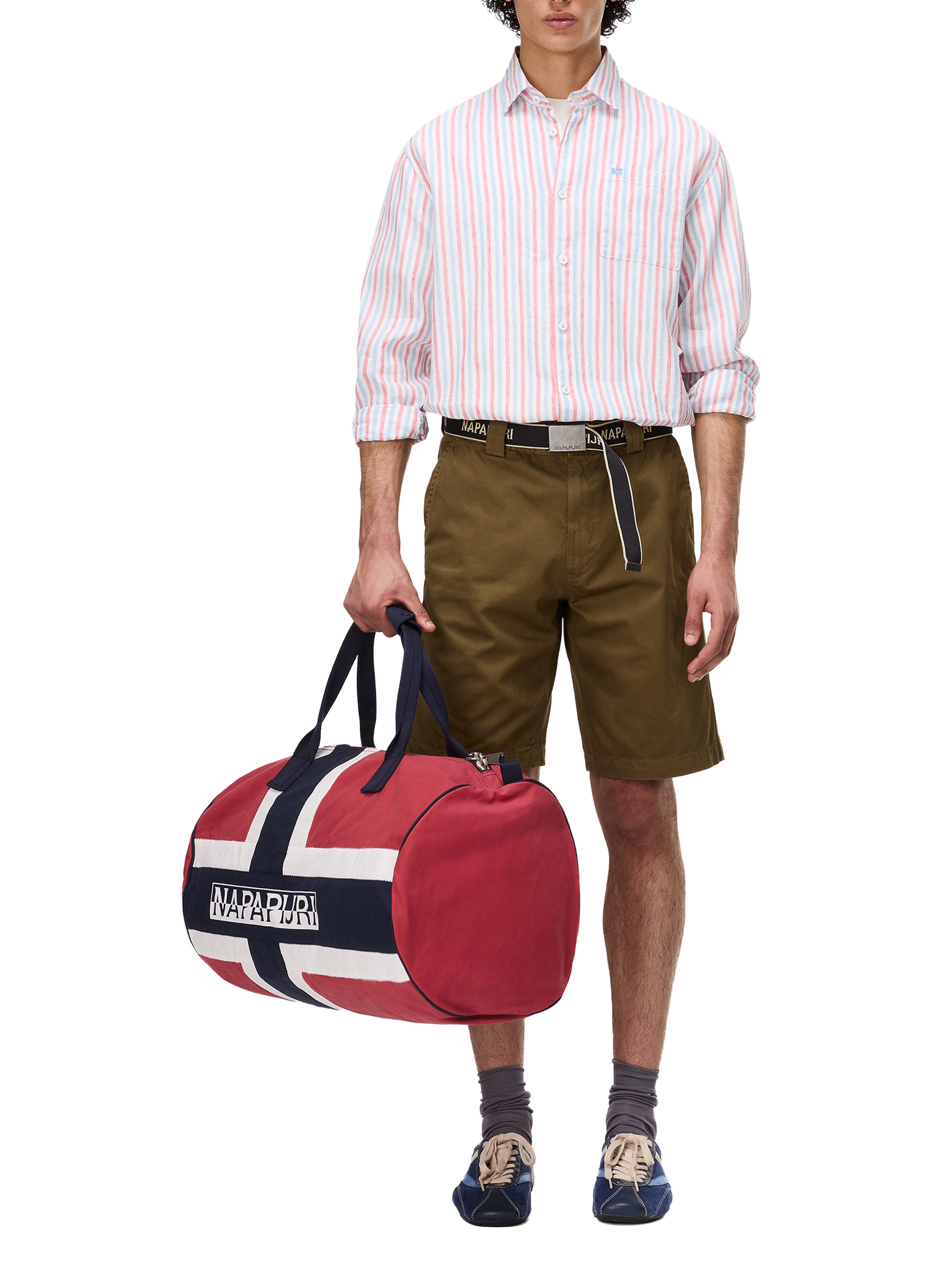 Chemise droite Brolio en coton et lin NAPAPIJRI Multicolore