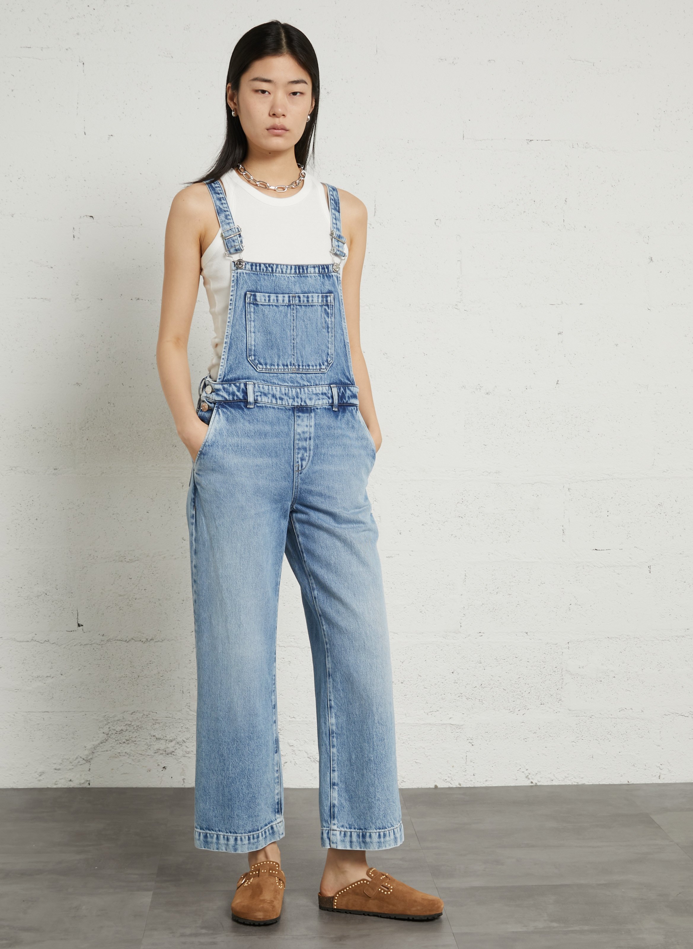 Salopette en denim de coton mélangé raphaelle MAISON 123 Bleu