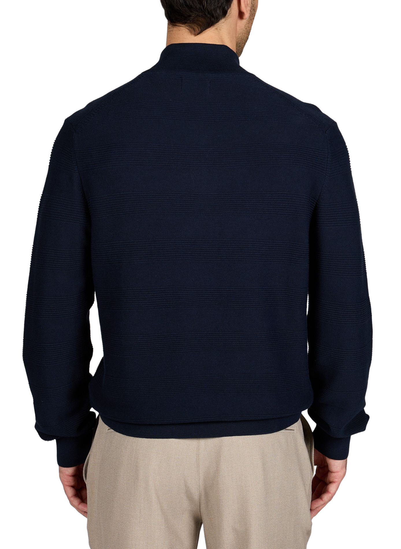 Trui met opstaande ritskraag in effen kleur. GANT Blauw