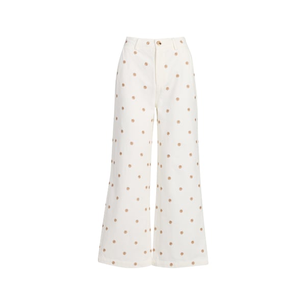 Pantalon brodé Victorine en coton Pantalon brodé Victorine en coton