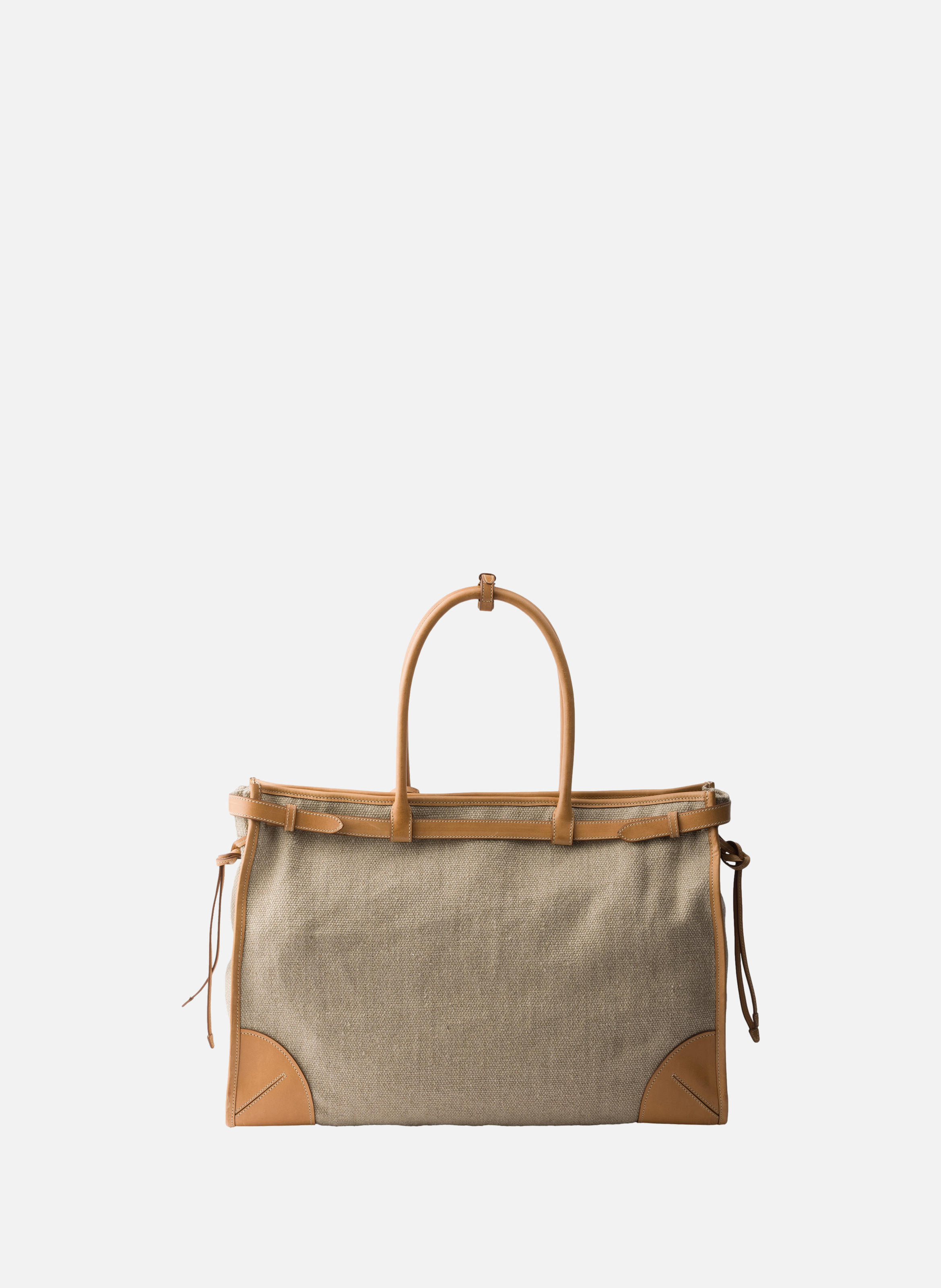 Cabas prada bonnie en lin et cuir PRADA Beige