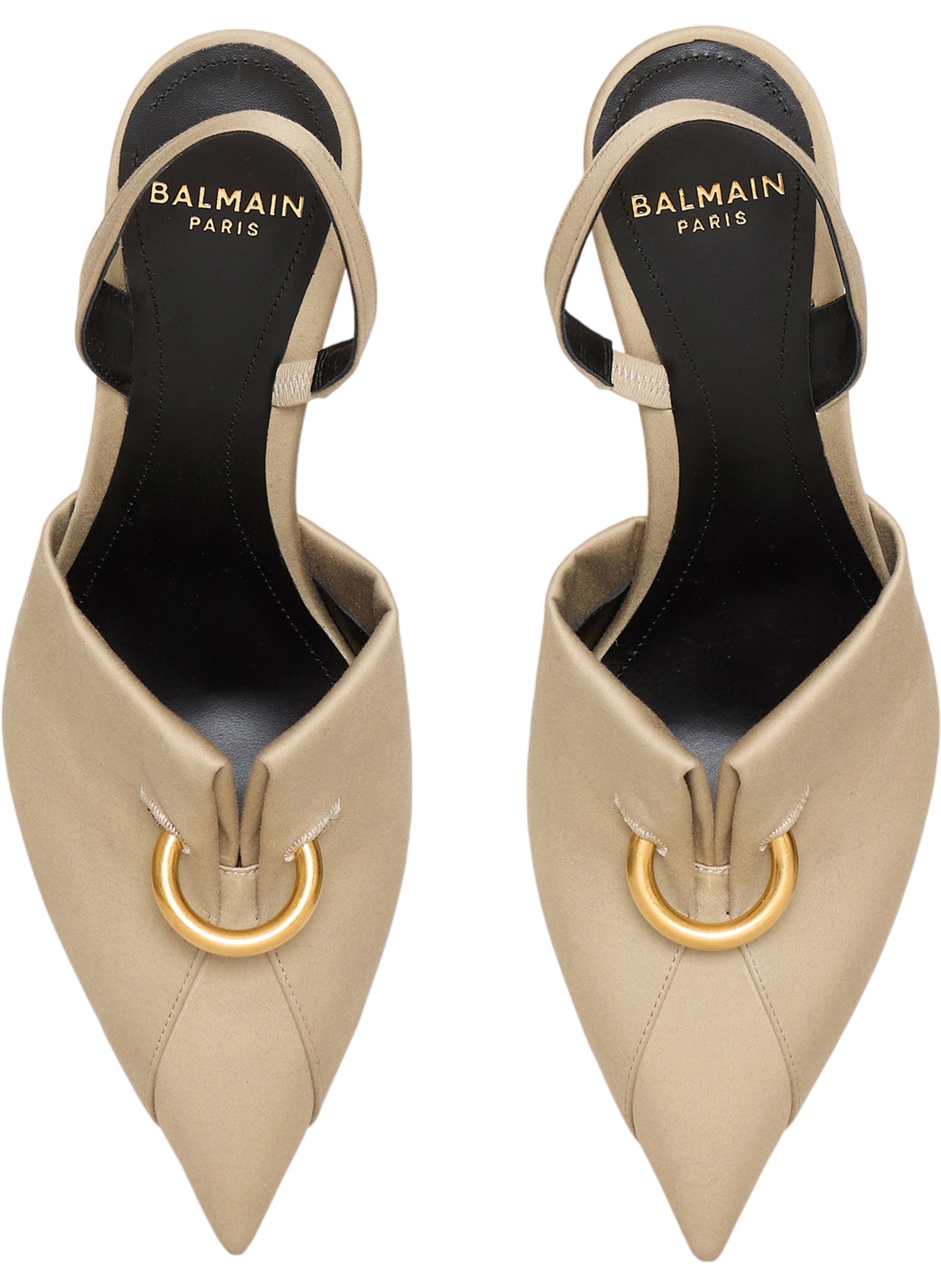 Escarpins en gabardine de coton avec piercing BALMAIN Beige