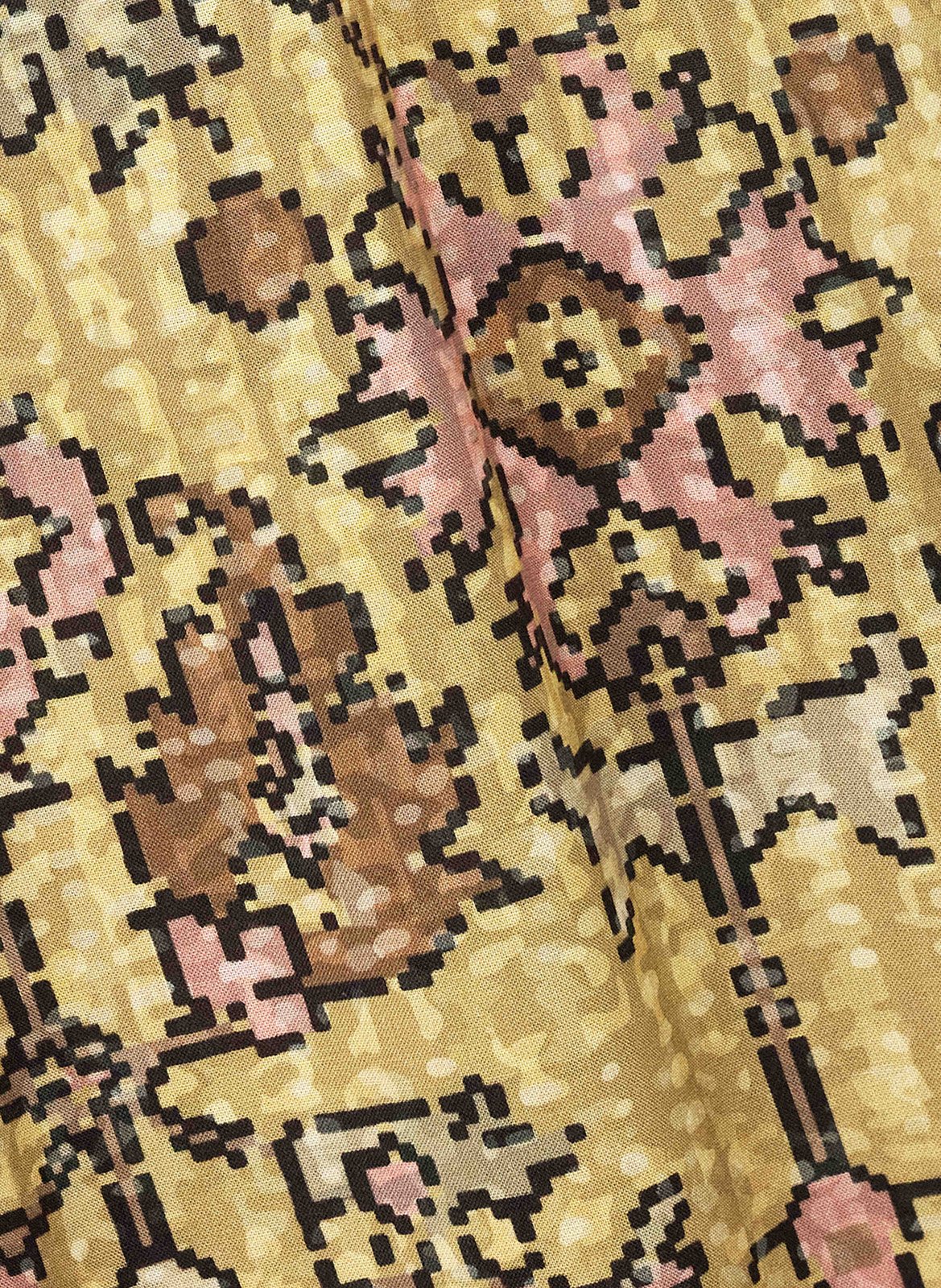 Pantalon large imprimé pali Jaune