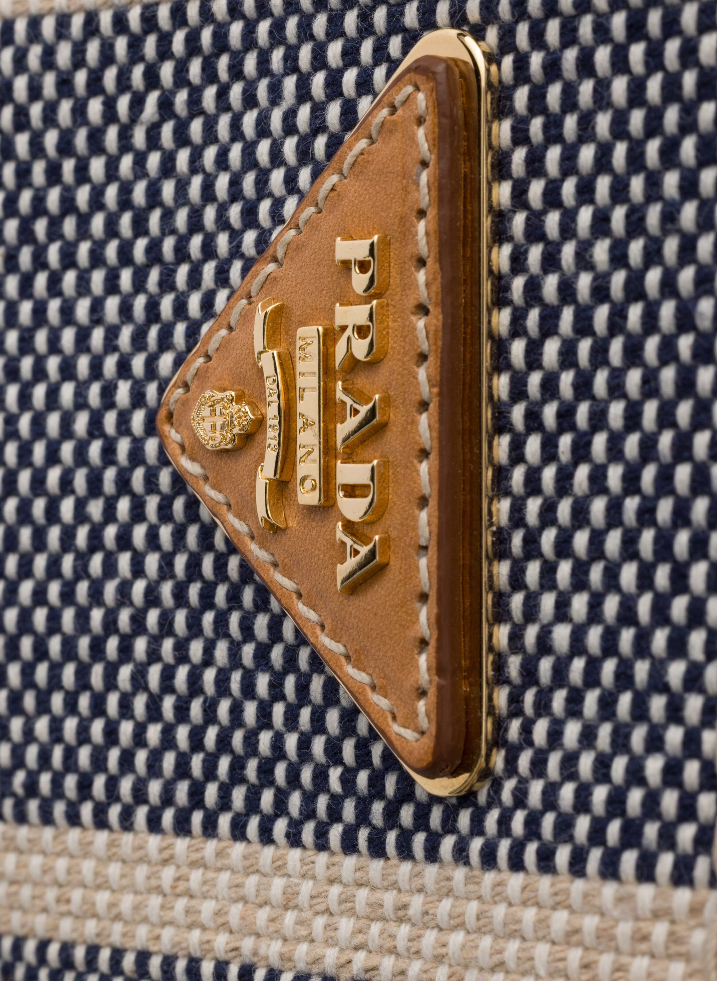 Petit sac prada jardinière en toile de coton Beige