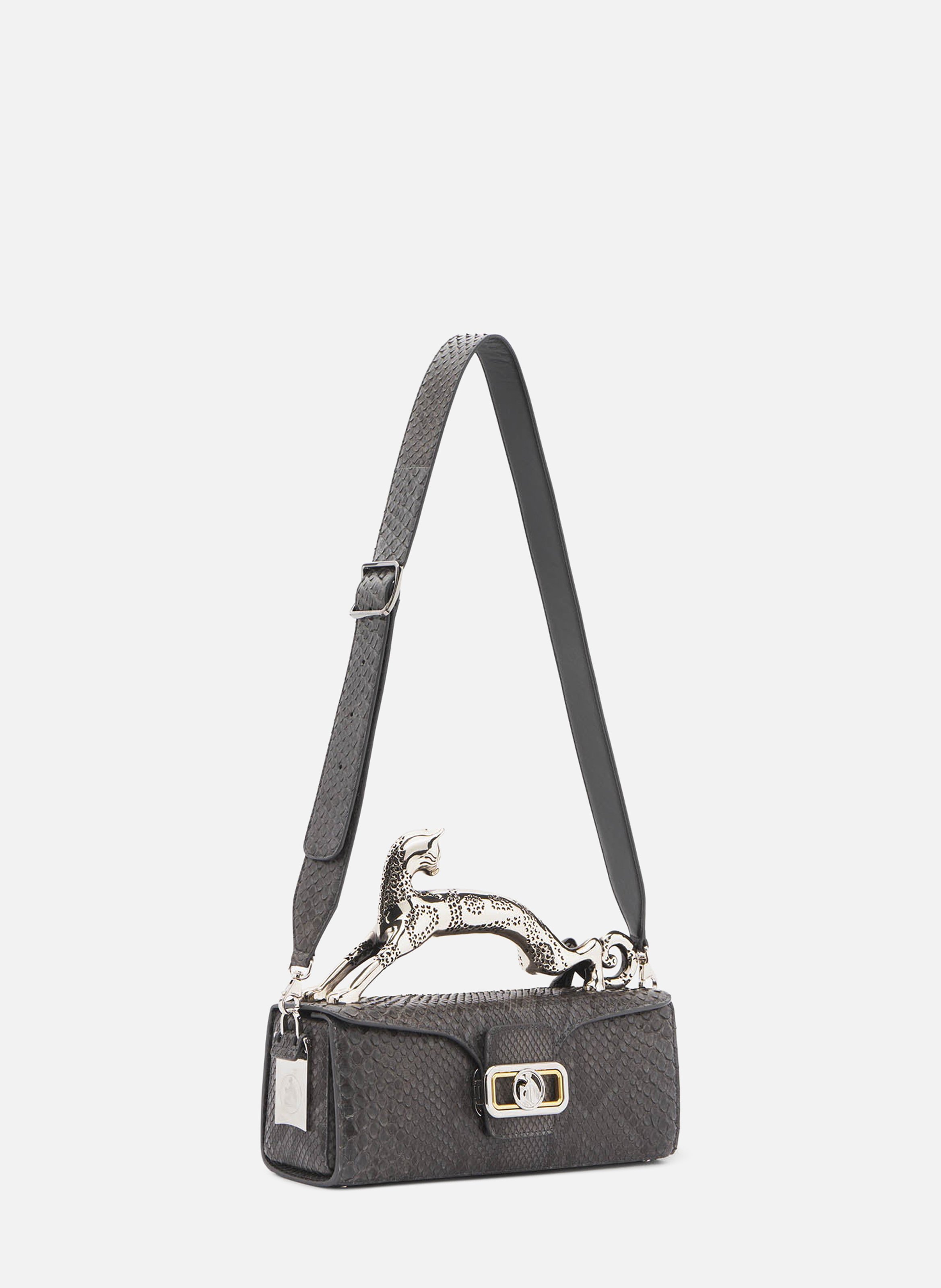Sac pencil cat en python LANVIN Noir