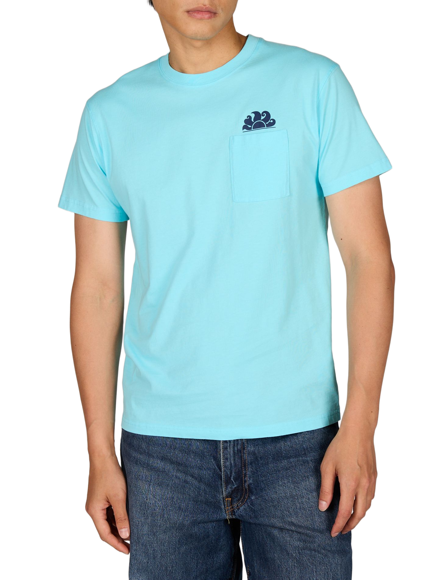 Round neck cotton t-shirt SUNDEK Blue