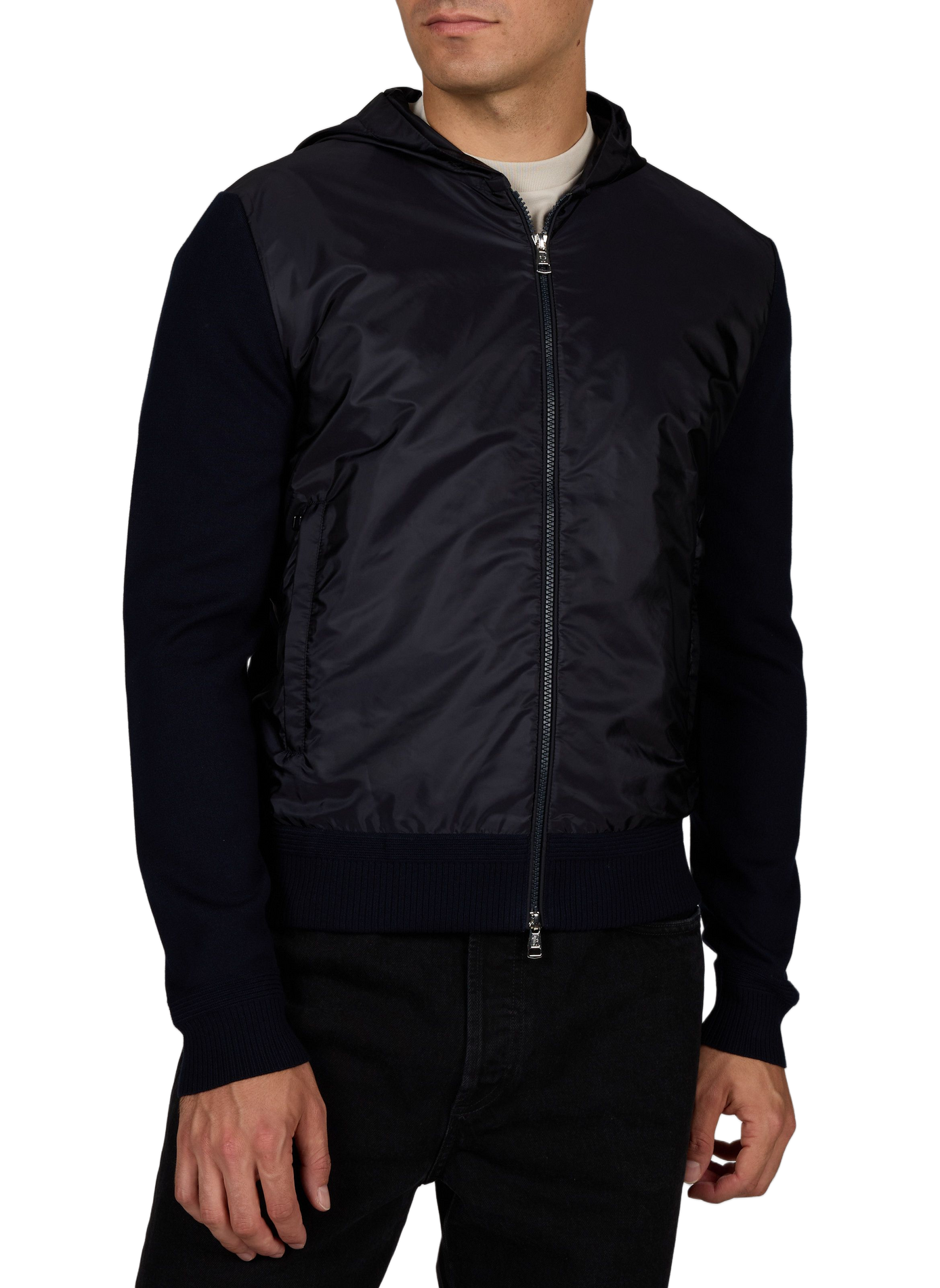 Hoodie vest van gemengd katoen MONCLER Blauw