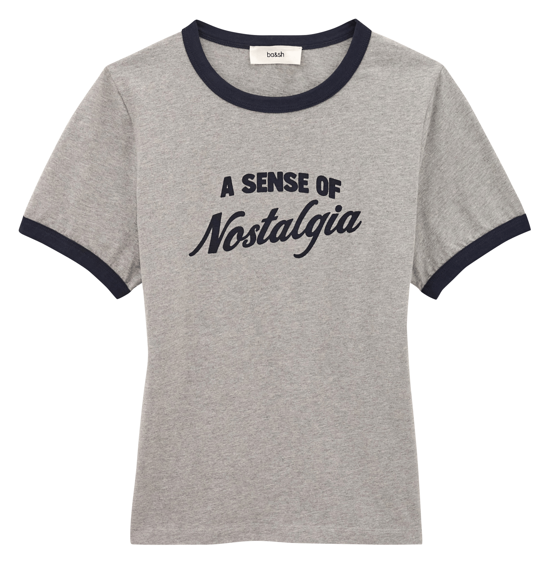 Tee-shirt sérigraphié en coton rosta BA&SH Gris