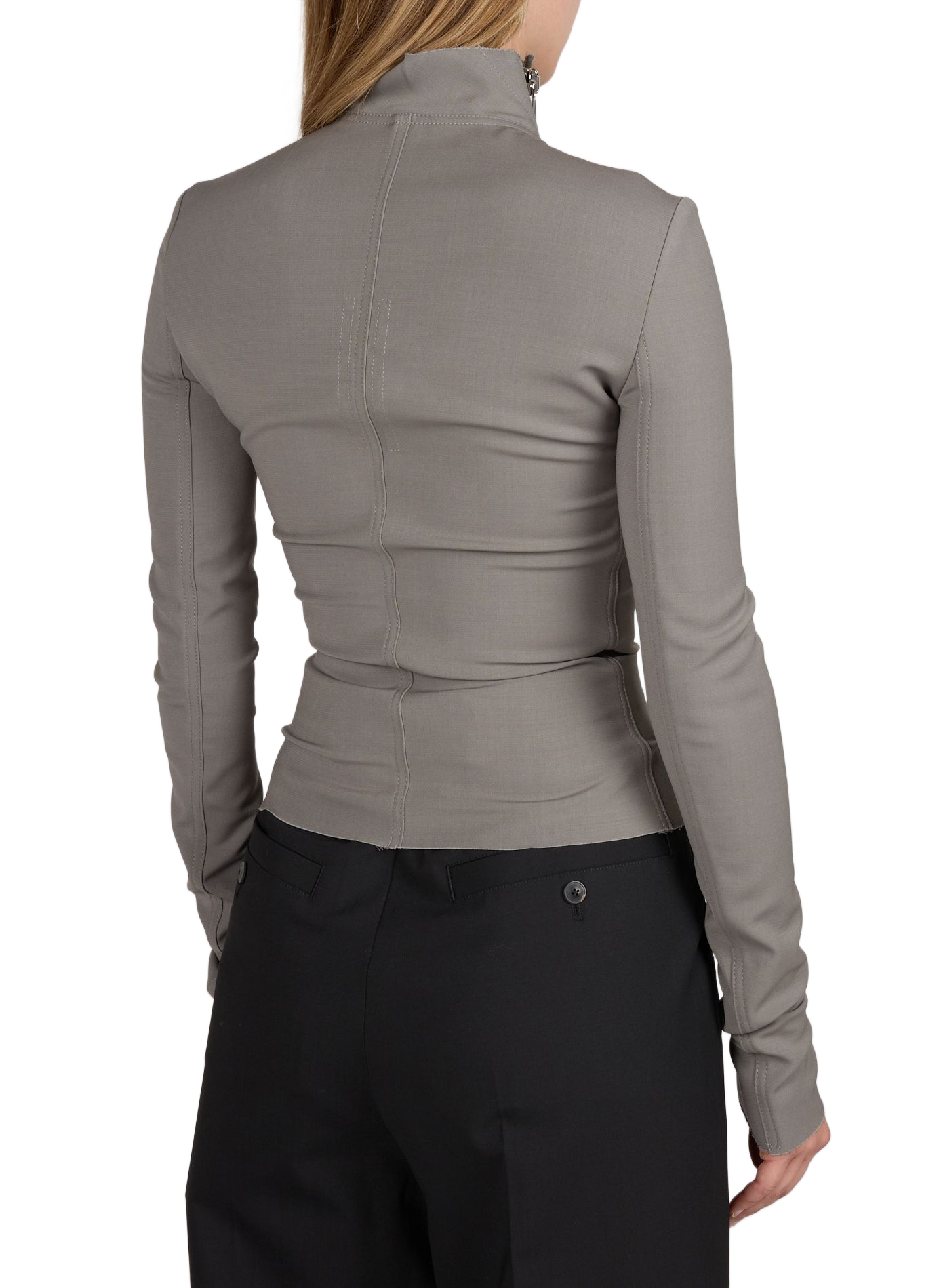 Asymmetrische Jacke mit Stehkragen aus Mischwolle RICK OWENS Grau