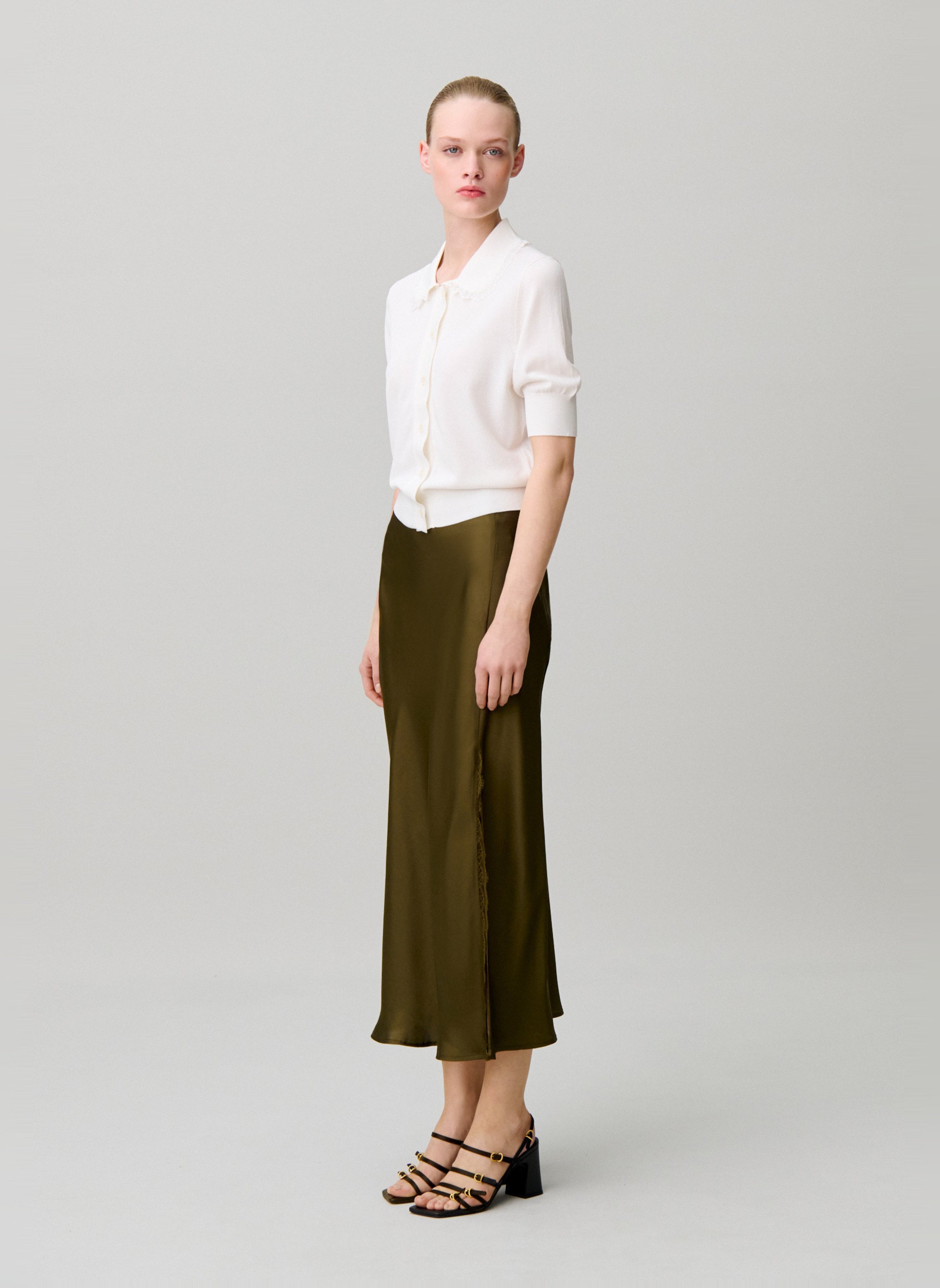 Jupe longue évasée CLAUDIE PIERLOT Marron