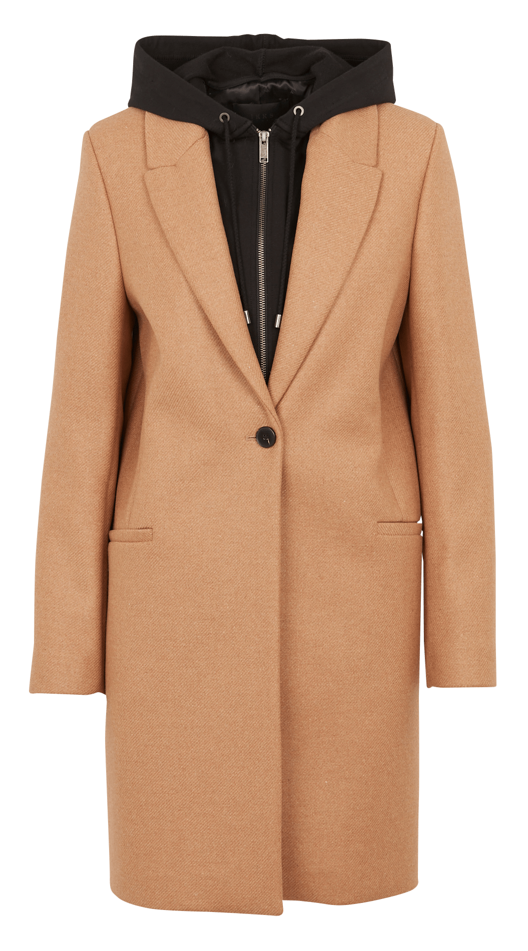 Manteau col tailleur en laine mélangée IKKS Beige
