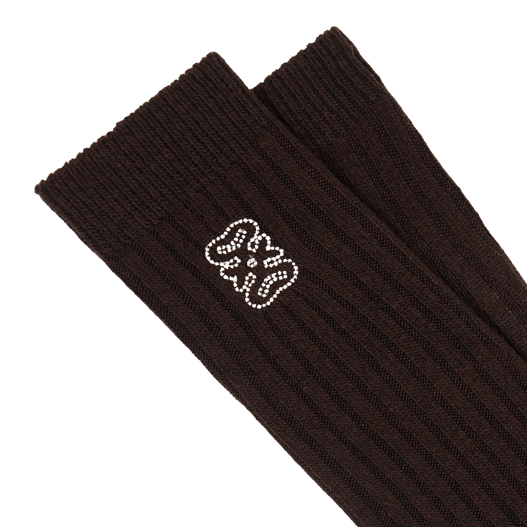 Chaussettes hautes côtelées à logo SANDRO Marron
